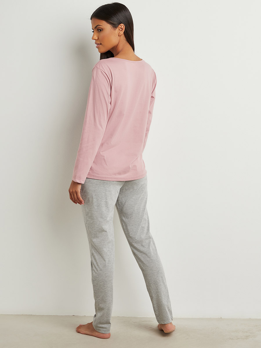 مجموعة من تيشيرت مطبوع وبنطلون بيجاما من ستايلي-women-clothing-nightwear-pyjamas-bottoms-image-3