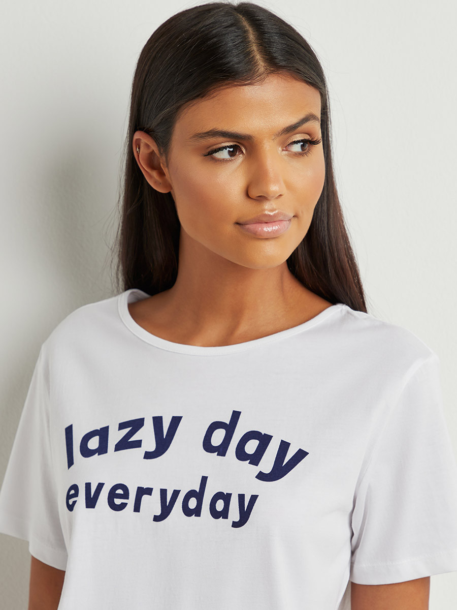 مجموعة من تيشيرت مطبوع وبنطلون بيجاما من ستايلي-women-clothing-nightwear-pyjamas-bottoms-image-4