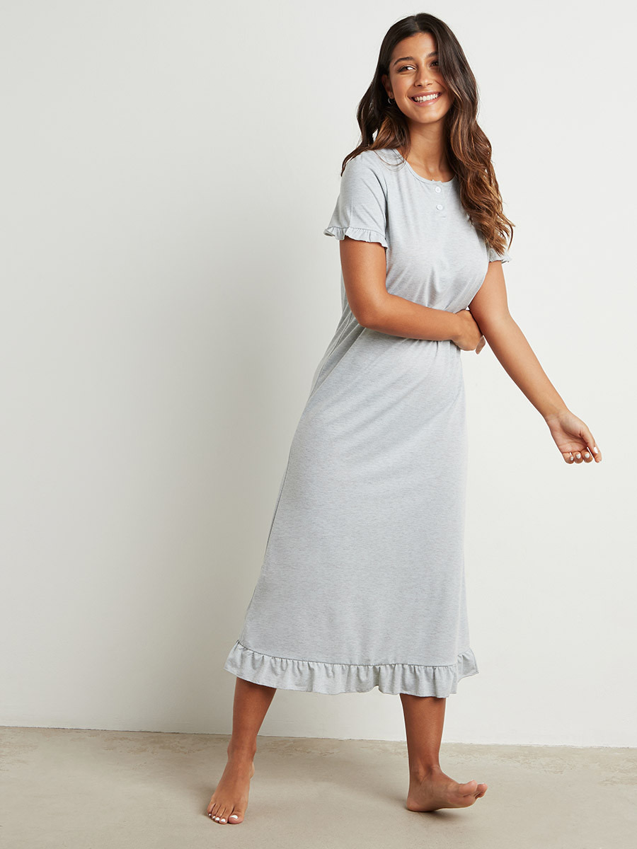 فستان نوم بتصميم تيشيرت من ستايلي-women-clothing-nightwear-nighties-image-1