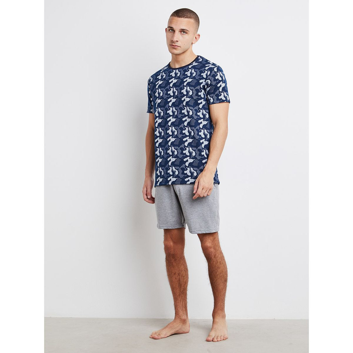 Styli Camo Short Sleeves T-shirt and Shorts Set-men-clothing-nightwear-sets-image-3