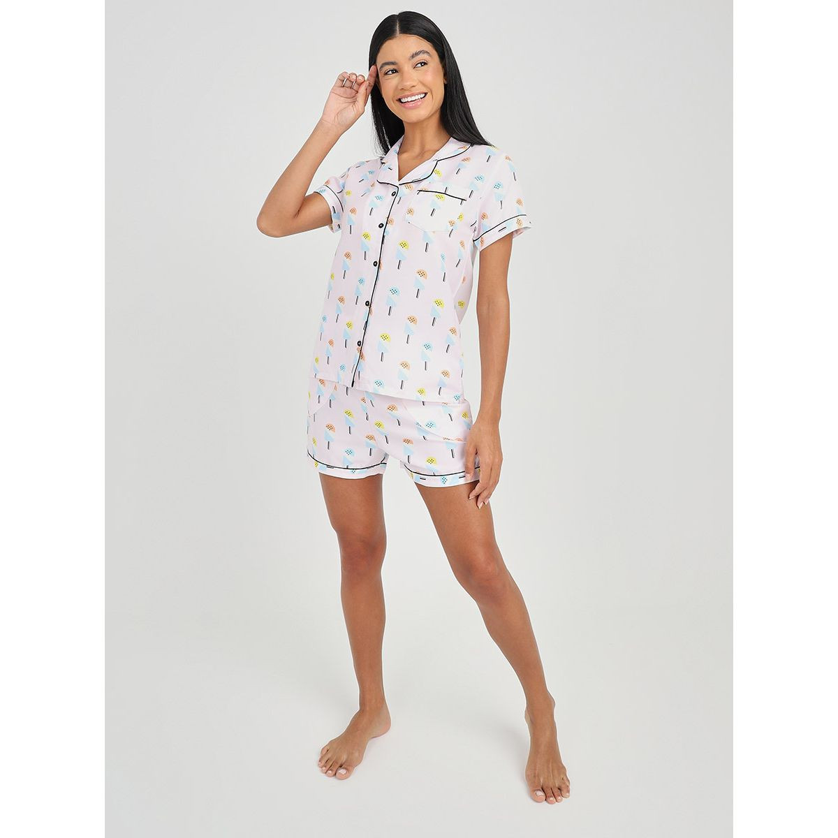 Styli POPSICLE BUTTON THROUGH SHORT SET-women-clothing-nightwear-pyjamas-longsets-image-2