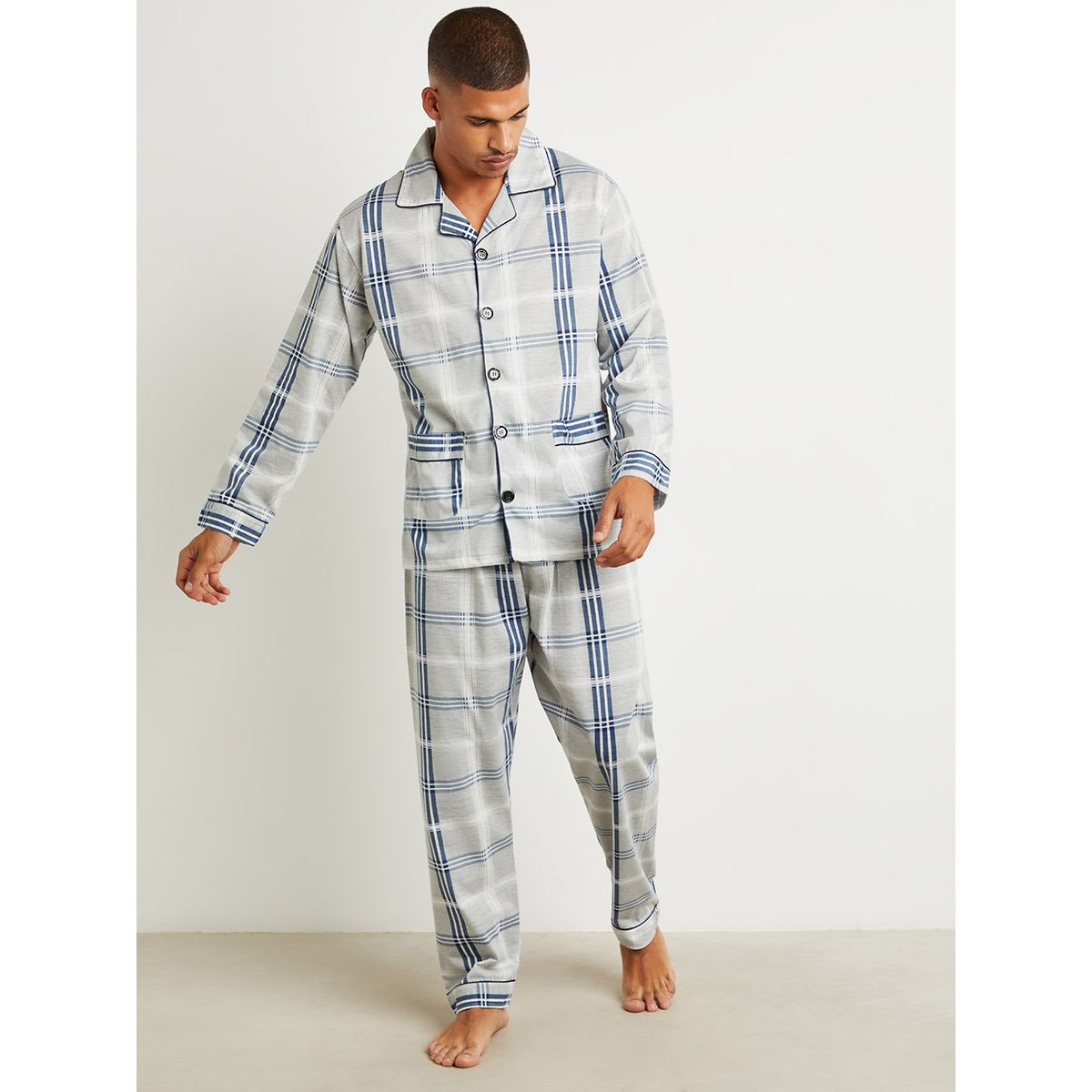 مجموعة من قميص وبنطال بيجاما من ستايلي-men-clothing-nightwear-sets-image-5