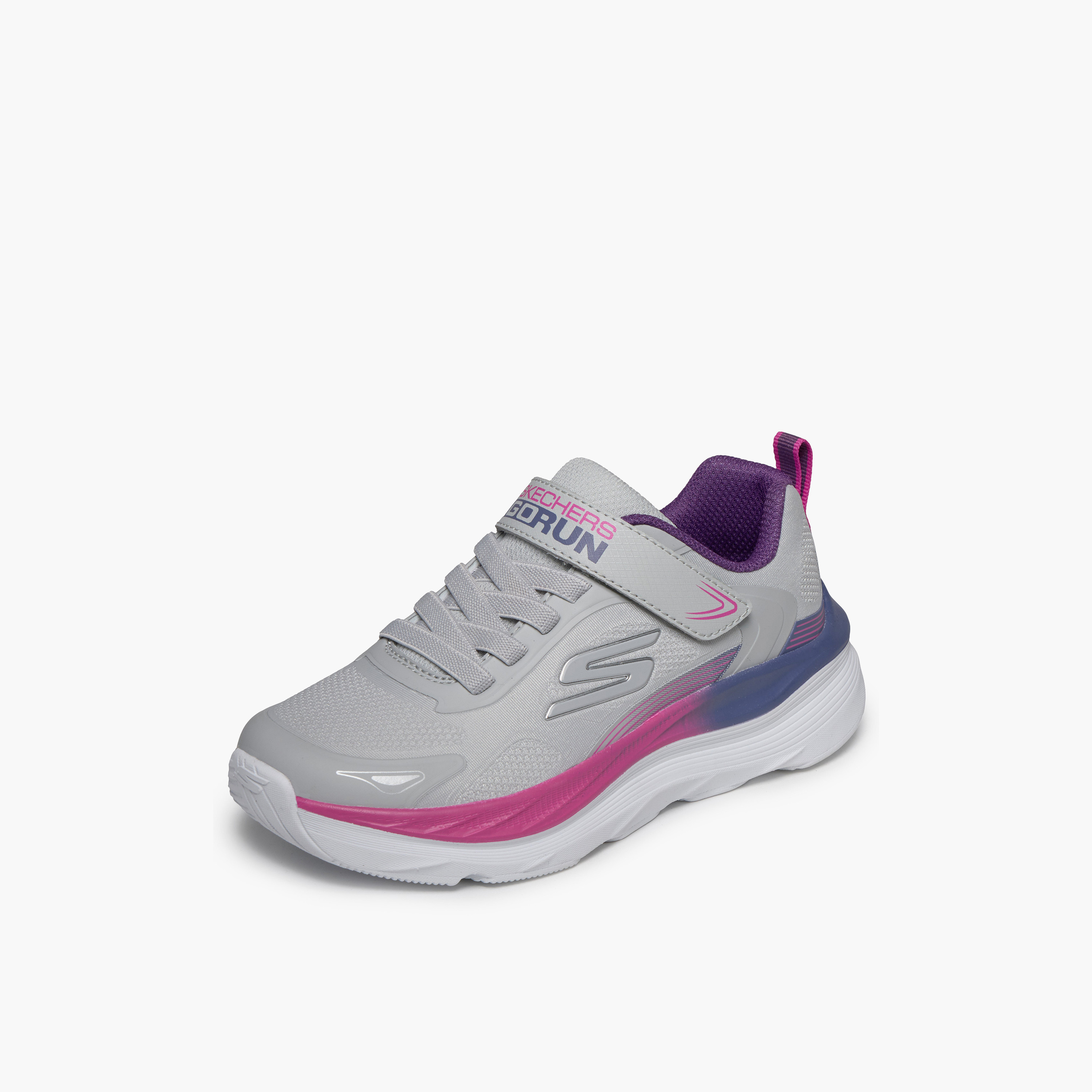 Skechers Girls MAX RUN Hook & Loop Running Shoes - 303989L-GRY-CP-girls-shoes-sneakers-image-4