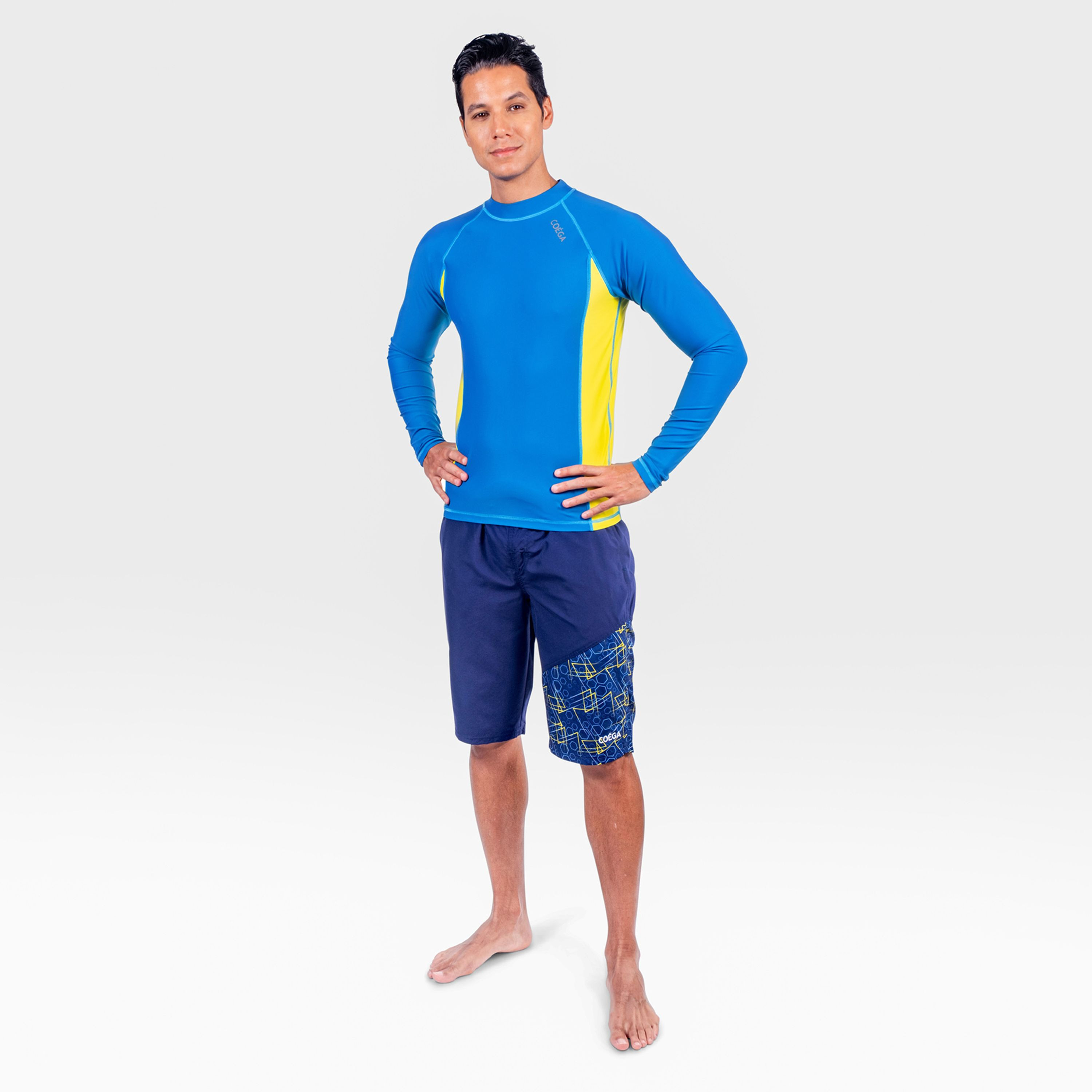 COEGA Men's Swim Capris, Navy Geometric-sports-men-clothing-swimwear-image-2