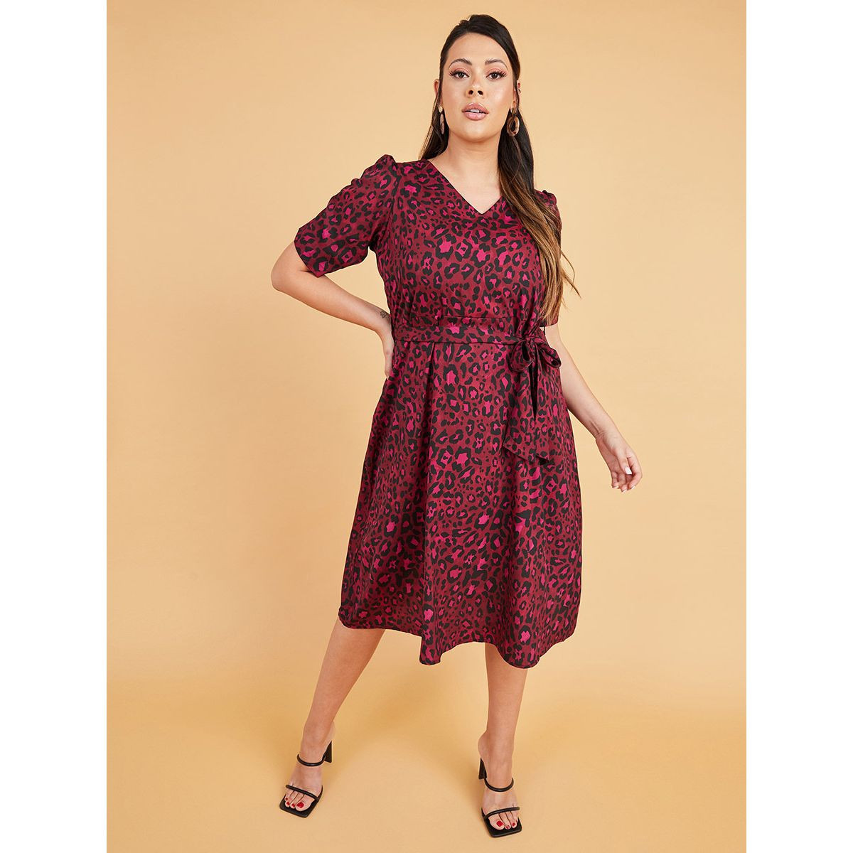 فستان مطبع بأكمام منفوخة من ستايلي-women-clothing-dresses-image-2