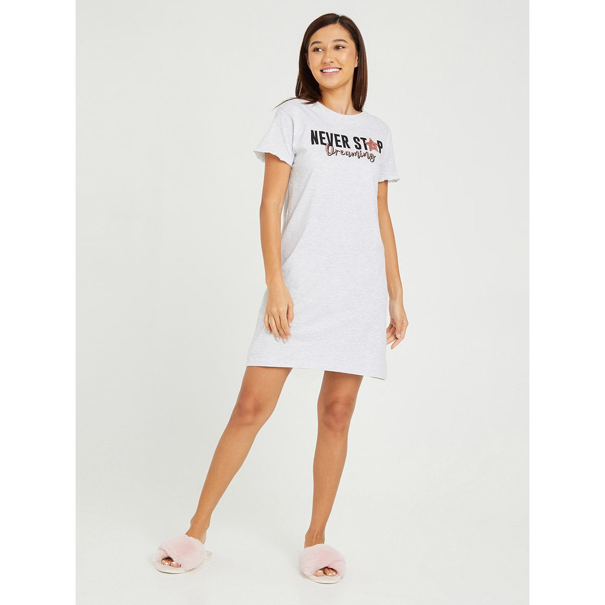 فستان قصير باكمام قصيرة من ستايلي-women-clothing-nightwear-nighties-image-1