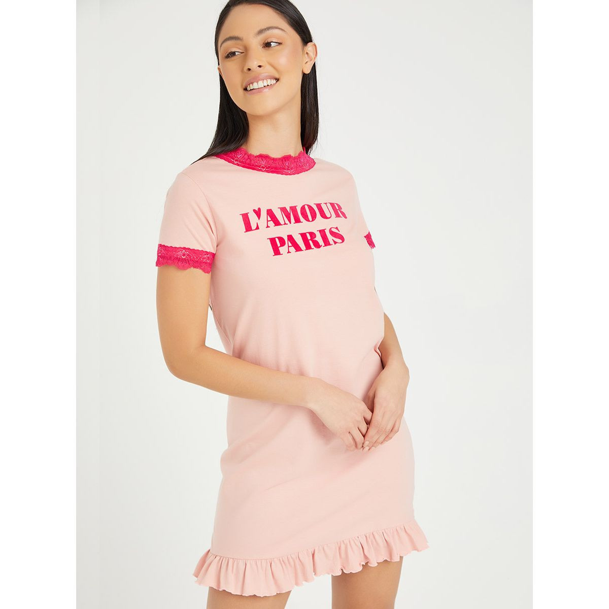 فستان مطبع بشعار من ستايلي-women-clothing-nightwear-nighties-image-2