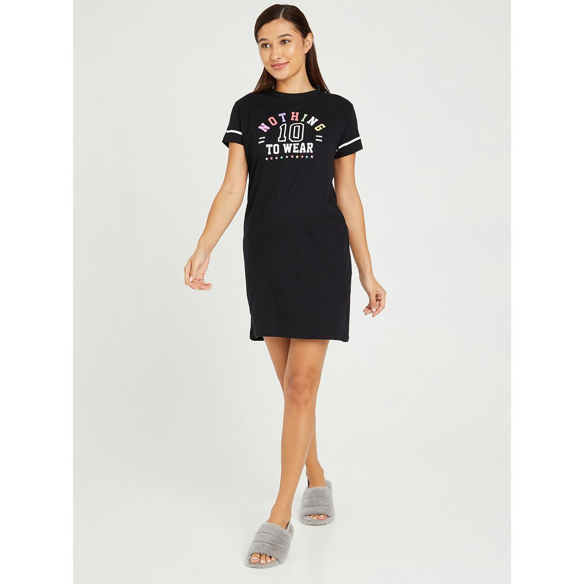 فستان مطبع بشعار من ستايلي-women-clothing-nightwear-nighties-image-2