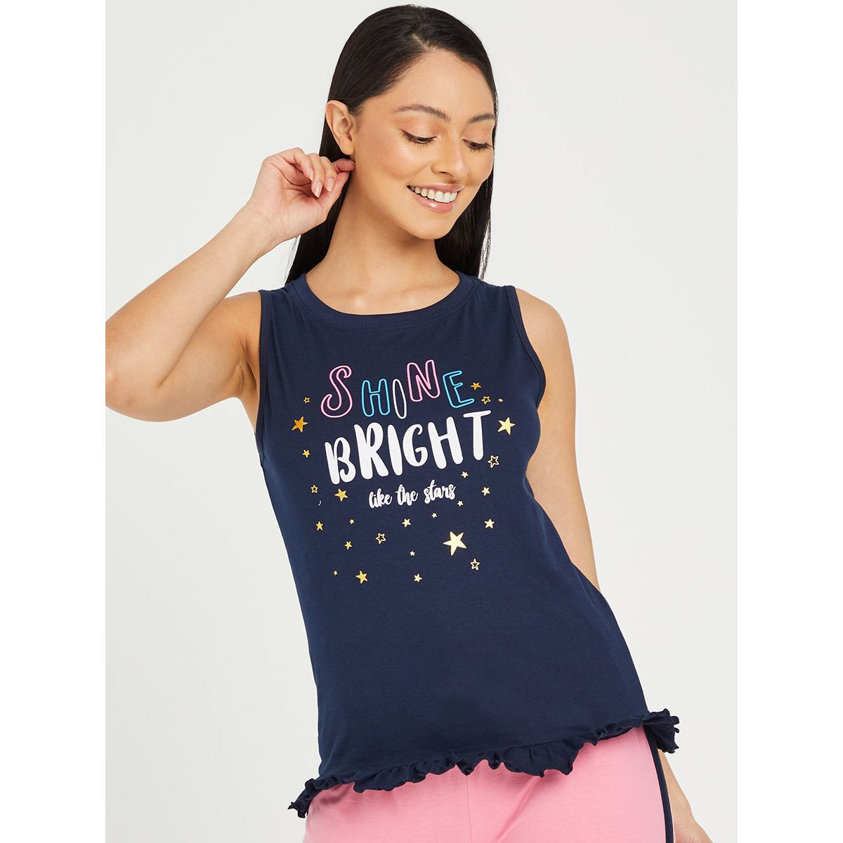 طقم بيجاما من ( بلوزة بلا اكمام + بنطال ) من ستايلي-women-clothing-nightwear-pyjamas-longsets-image-2