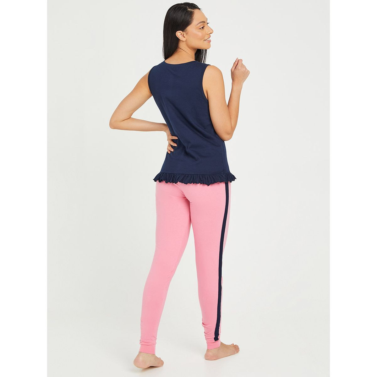 طقم بيجاما من ( بلوزة بلا اكمام + بنطال ) من ستايلي-women-clothing-nightwear-pyjamas-longsets-image-5