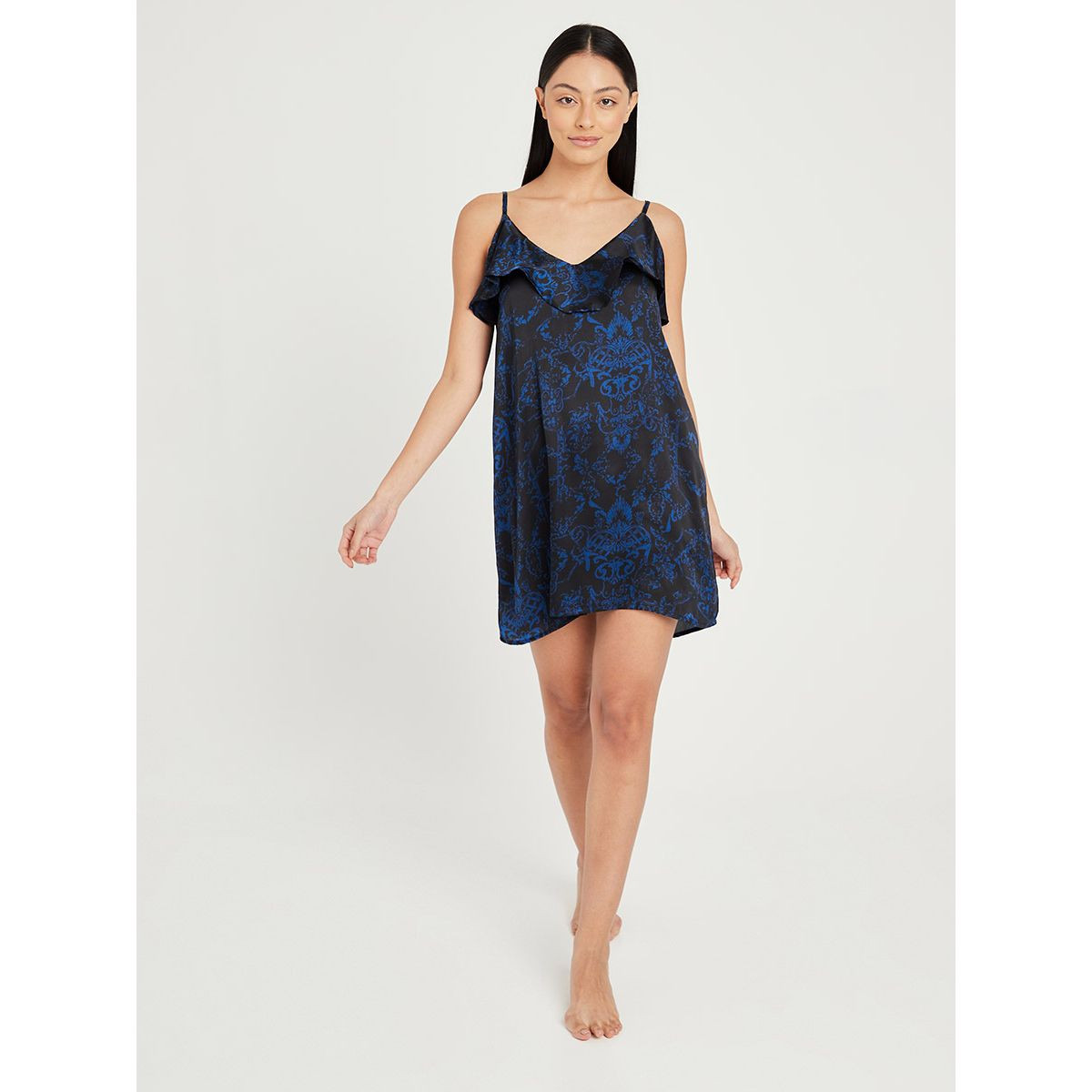 فستان بحمالات رفيعة وكشكش من ستايلي-women-clothing-nightwear-nighties-image-2