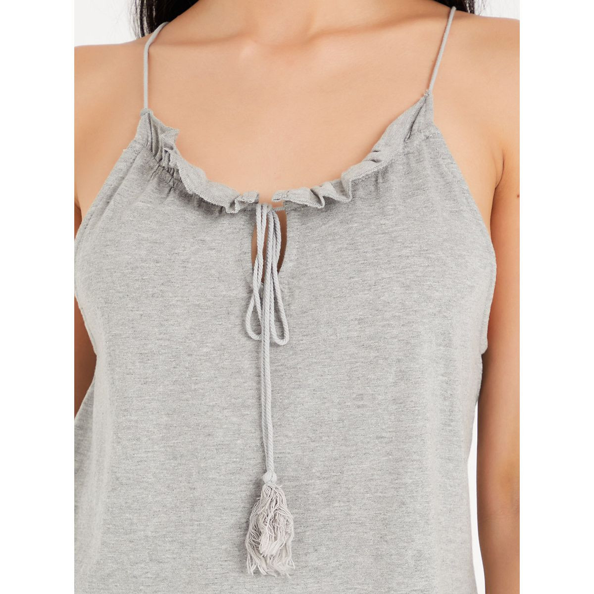 Styli Cotton Gathered Tassel Tie Cami and Printed Shorts Set-women-clothing-nightwear-pyjamas-longsets-image-3