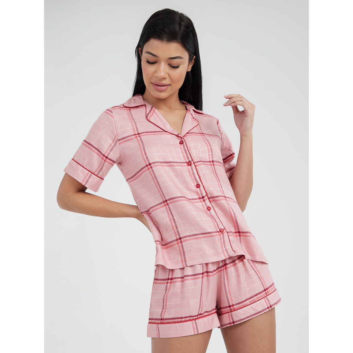 طقم من ( شورت + بلوزة )-women-clothing-nightwear-pyjamas-longsets-image-2