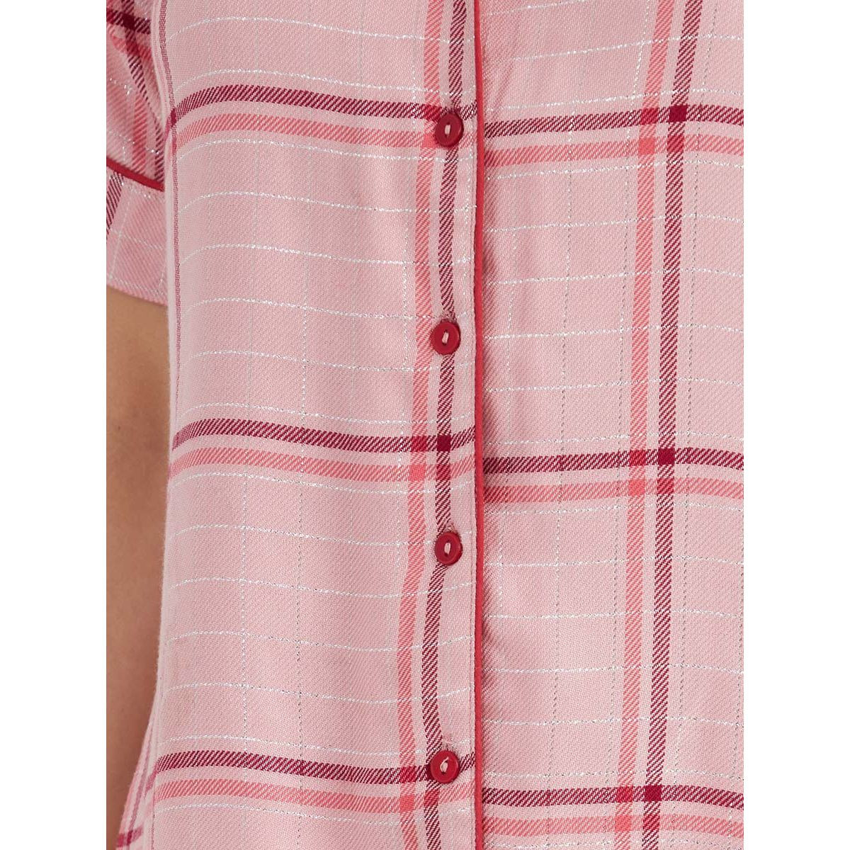 Styli Checked Piped Detail Shirt and Short Set-women-clothing-nightwear-pyjamas-longsets-image-3