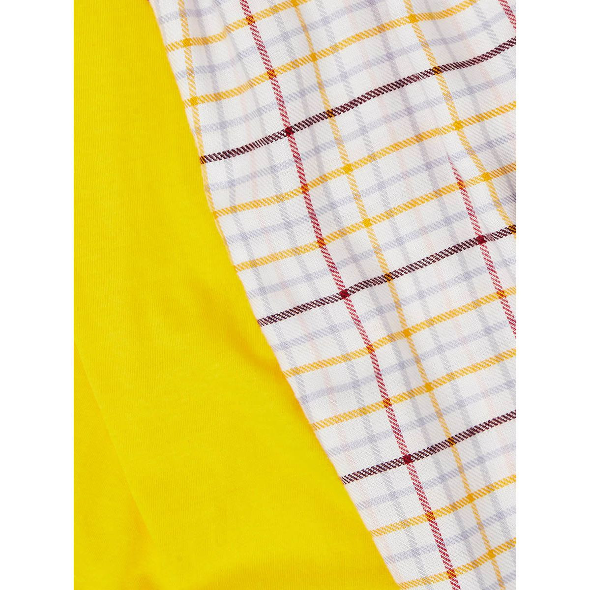 Styli Solid Ruffle Shoulder Detail Vest and Checked Pyjama Set-women-clothing-nightwear-pyjamas-longsets-image-7