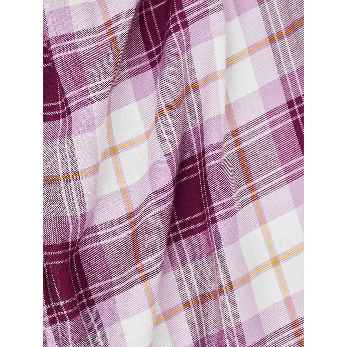 Styli Solid Ruffle Shoulder Detail Vest and Checked Pyjama Set-women-clothing-nightwear-pyjamas-longsets-image-7