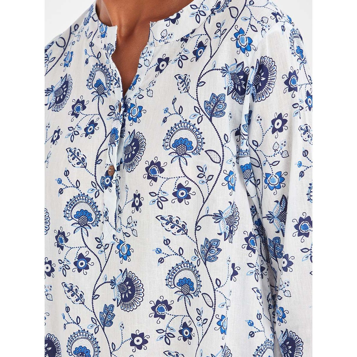 Styli Cotton Santorini Floral Print Nightdress-women-clothing-nightwear-nighties-image-3