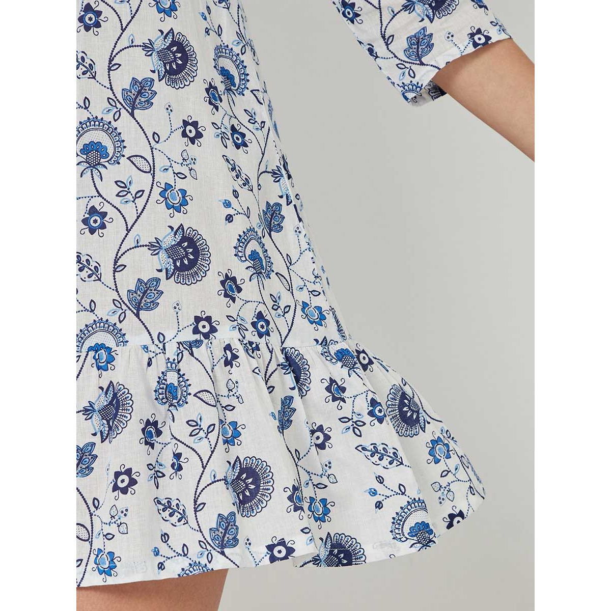 Styli Cotton Santorini Floral Print Nightdress-women-clothing-nightwear-nighties-image-4