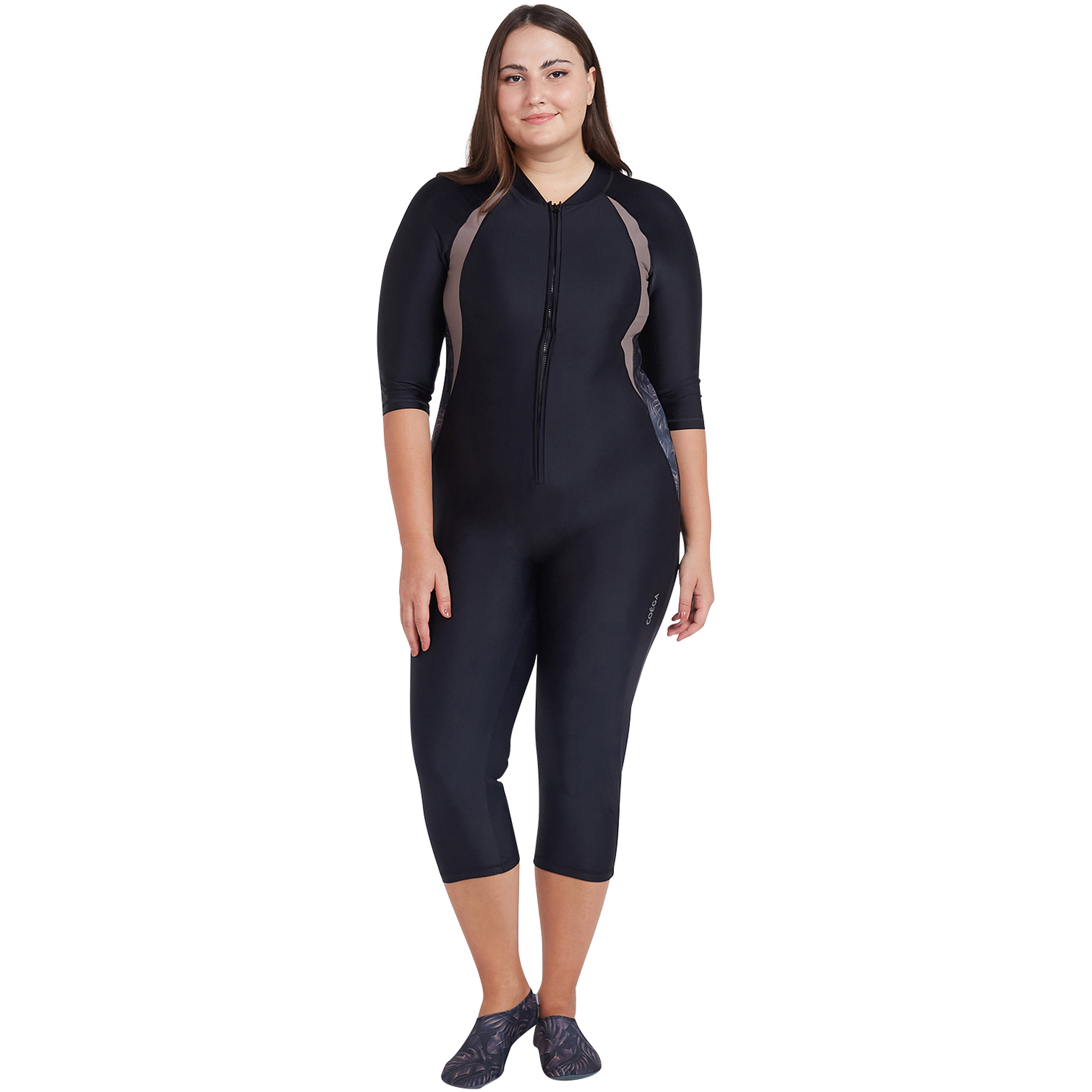Coega Women's Slim-Kini 3/4 AOP Bottom - Nero Silver Tropical-sports-women-clothing-swimwear-image-4