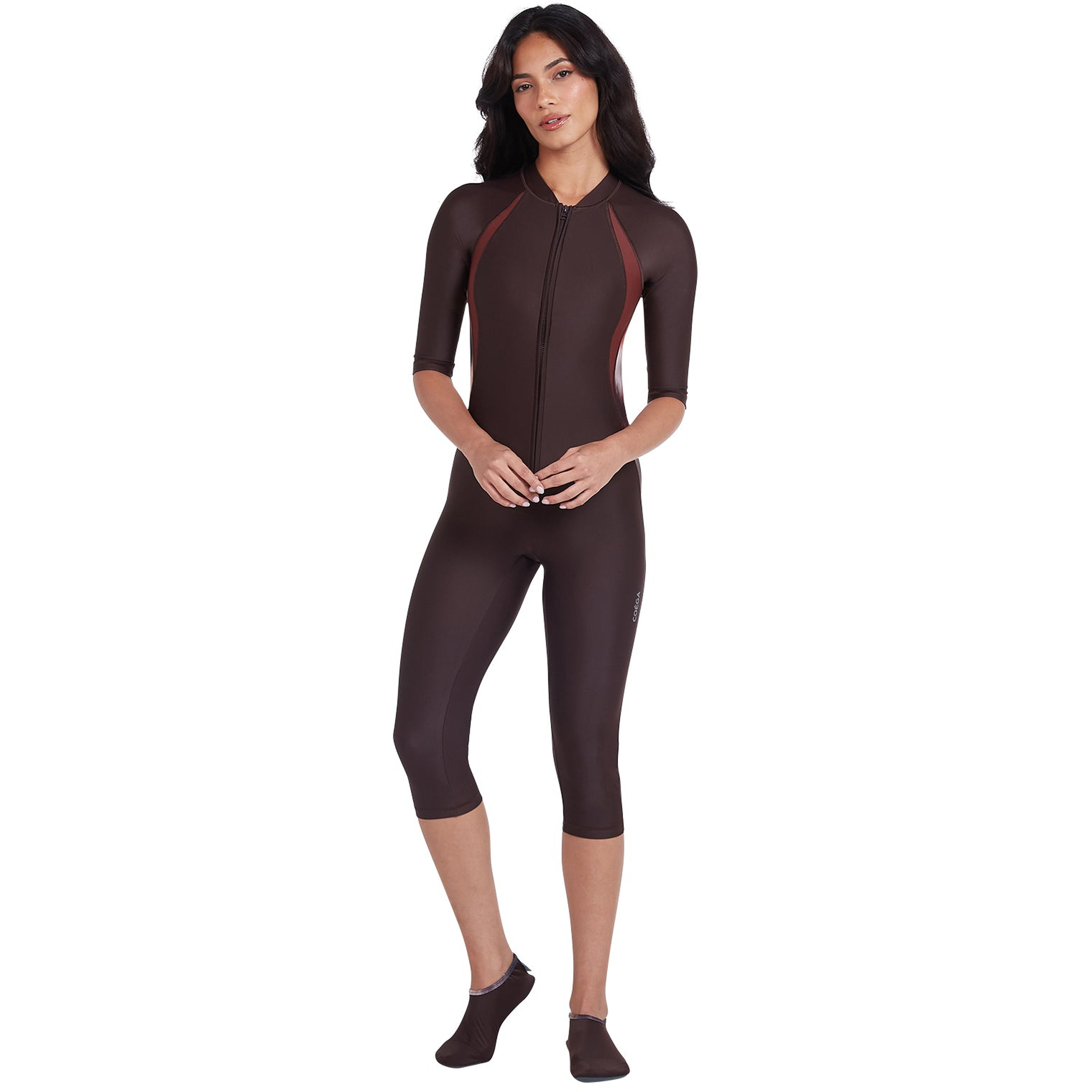 Coega Women's Slim-Kini 3/4 AOP Bottom - Chocolate Tie Dye-sports-women-clothing-swimwear-image-4