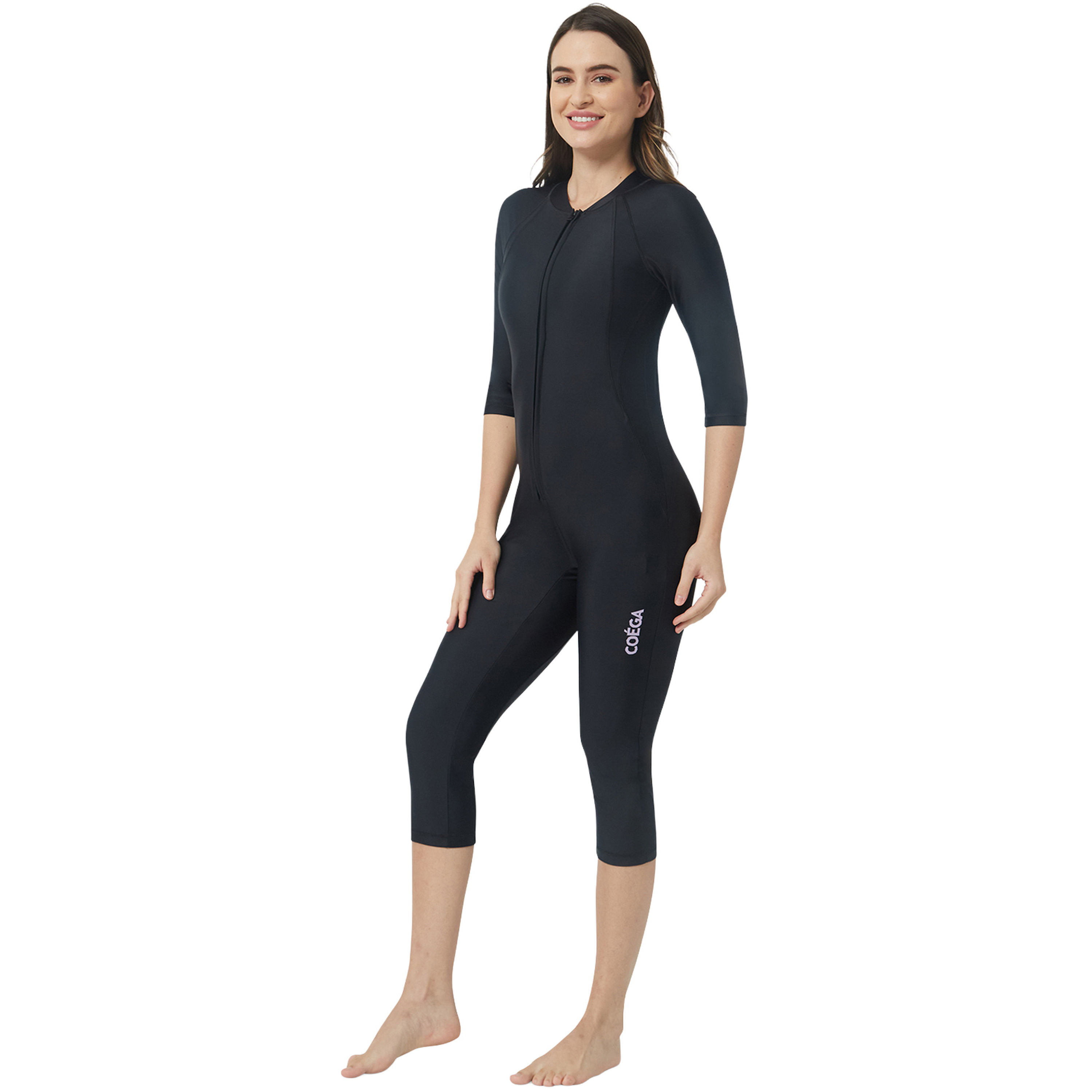 كويغا نسائي سليم-كيني 3/4 – أسود صلب-women-clothing-swimandbeach-swimsuits-image-2