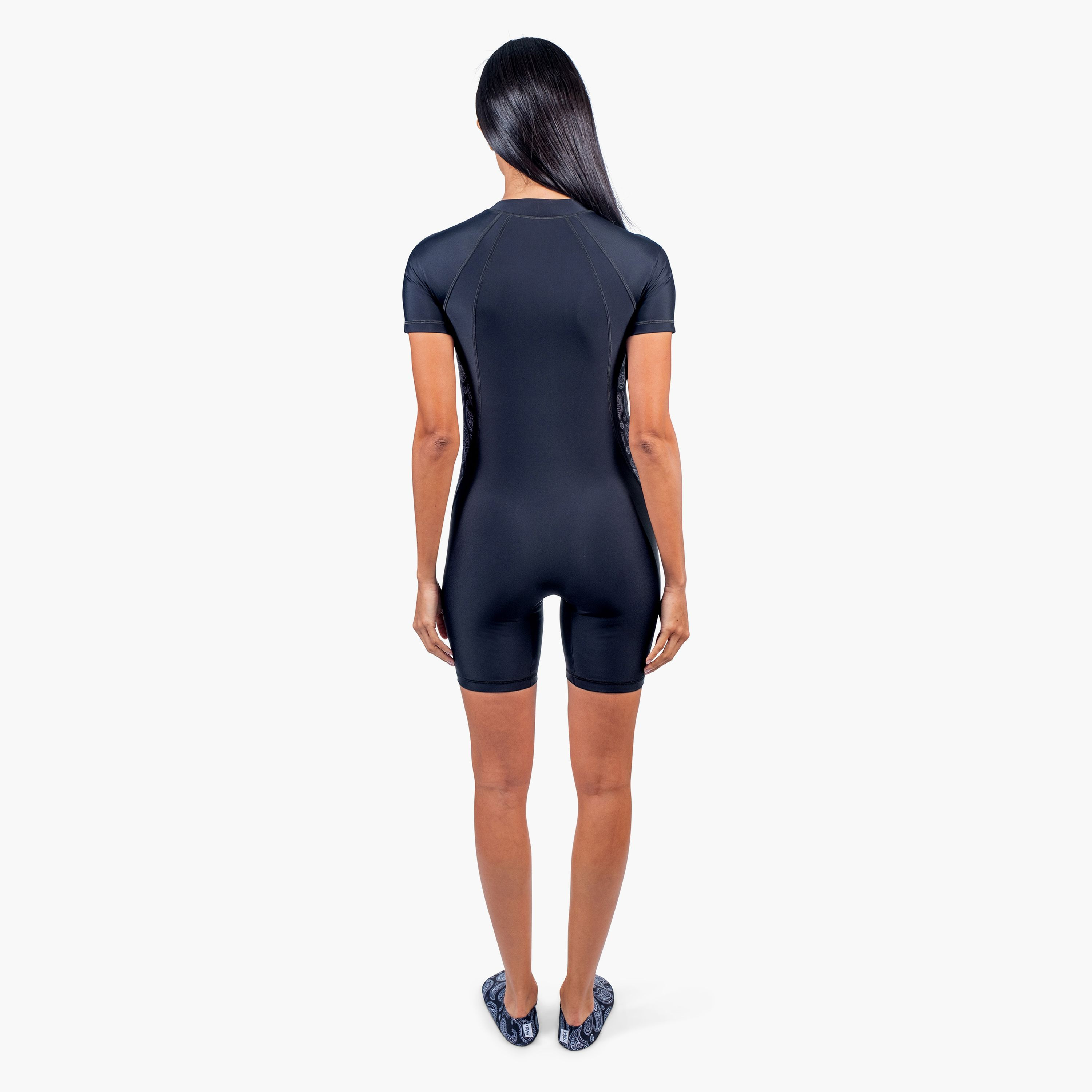 COEGA Women's Slim-Kini Short Length, Nero Paisley-sports-women-clothing-swimwear-image-2