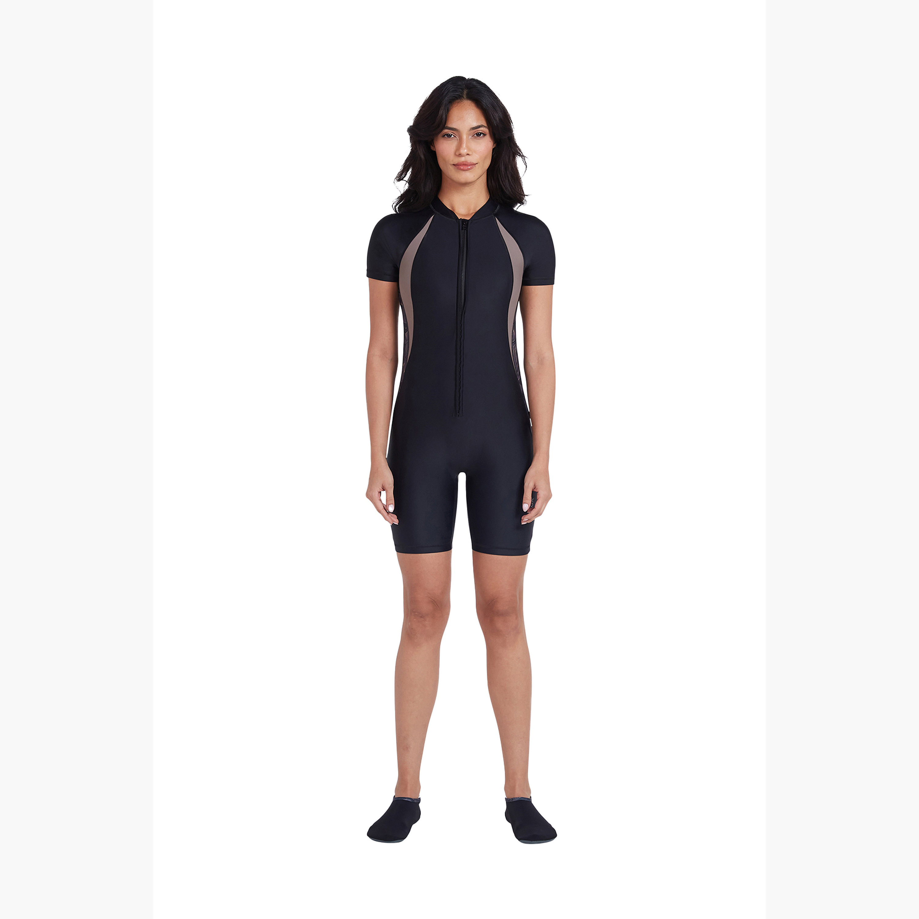 كويغا - شورت نسائي ضيق من قماش الدنيم، أسود وفضي استوائي-women-clothing-swimandbeach-swimsuits-image-2