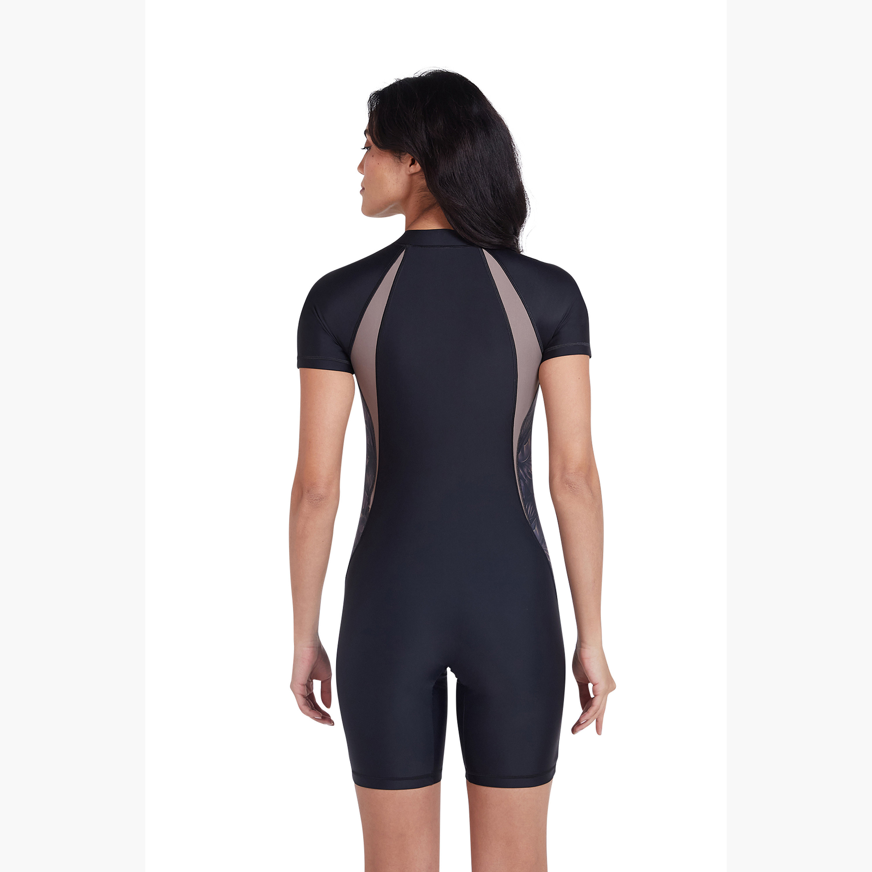كويغا - شورت نسائي ضيق من قماش الدنيم، أسود وفضي استوائي-women-clothing-swimandbeach-swimsuits-image-4
