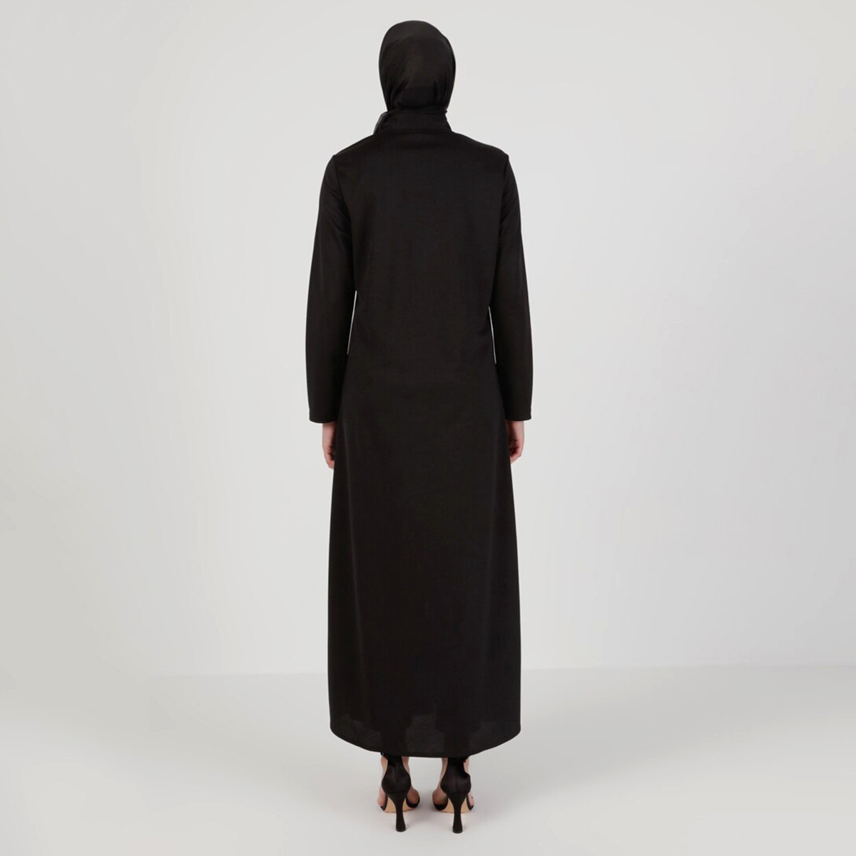 Women Solid Front Zipper Abaya Miss Cazibe By Modanisa-women-arabicclothing-abayas-image-2