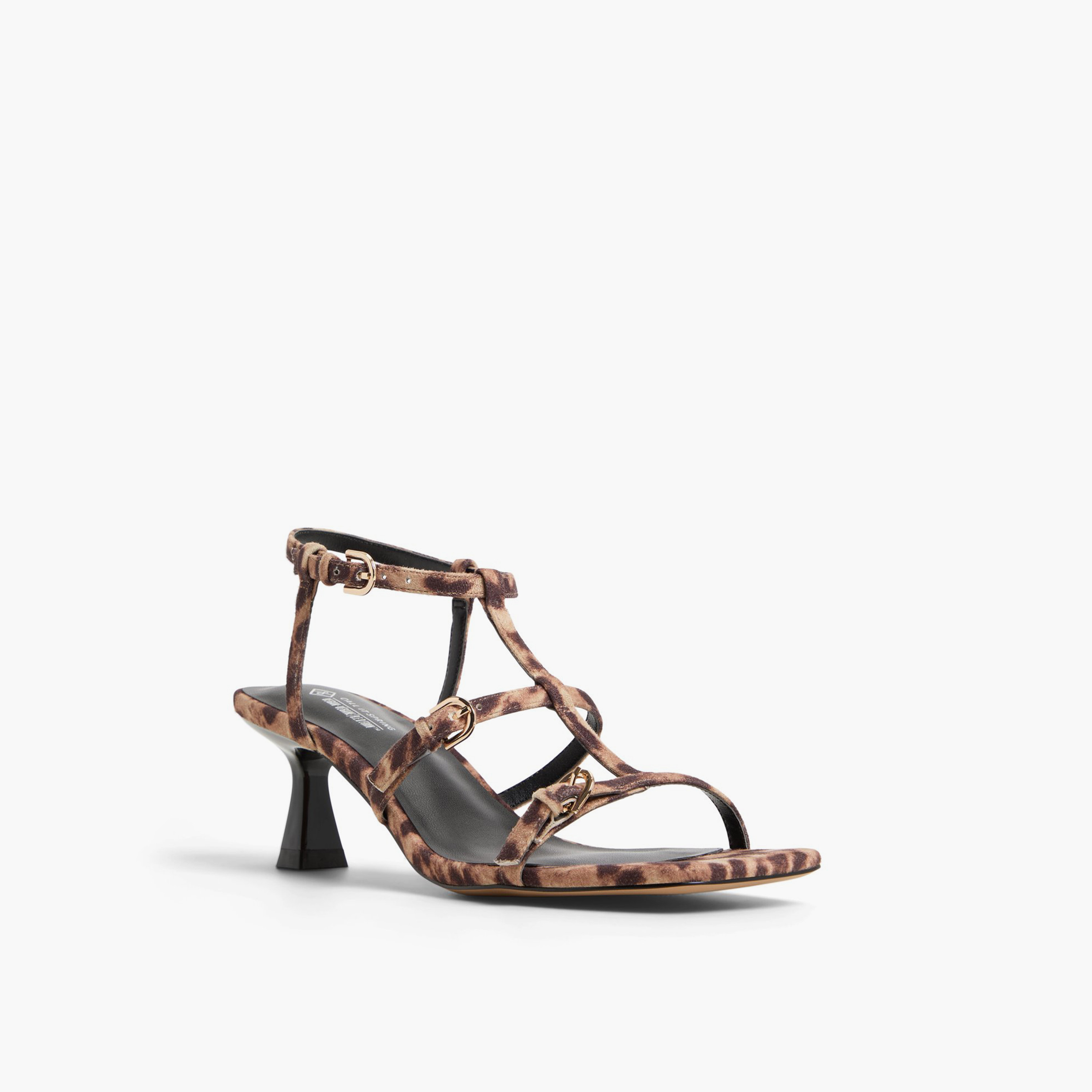 Call it Spring Women's Buckle Kitten Heel Sandals  | 30SAPHIRAA-women-shoes-sandals-heeled-image-1