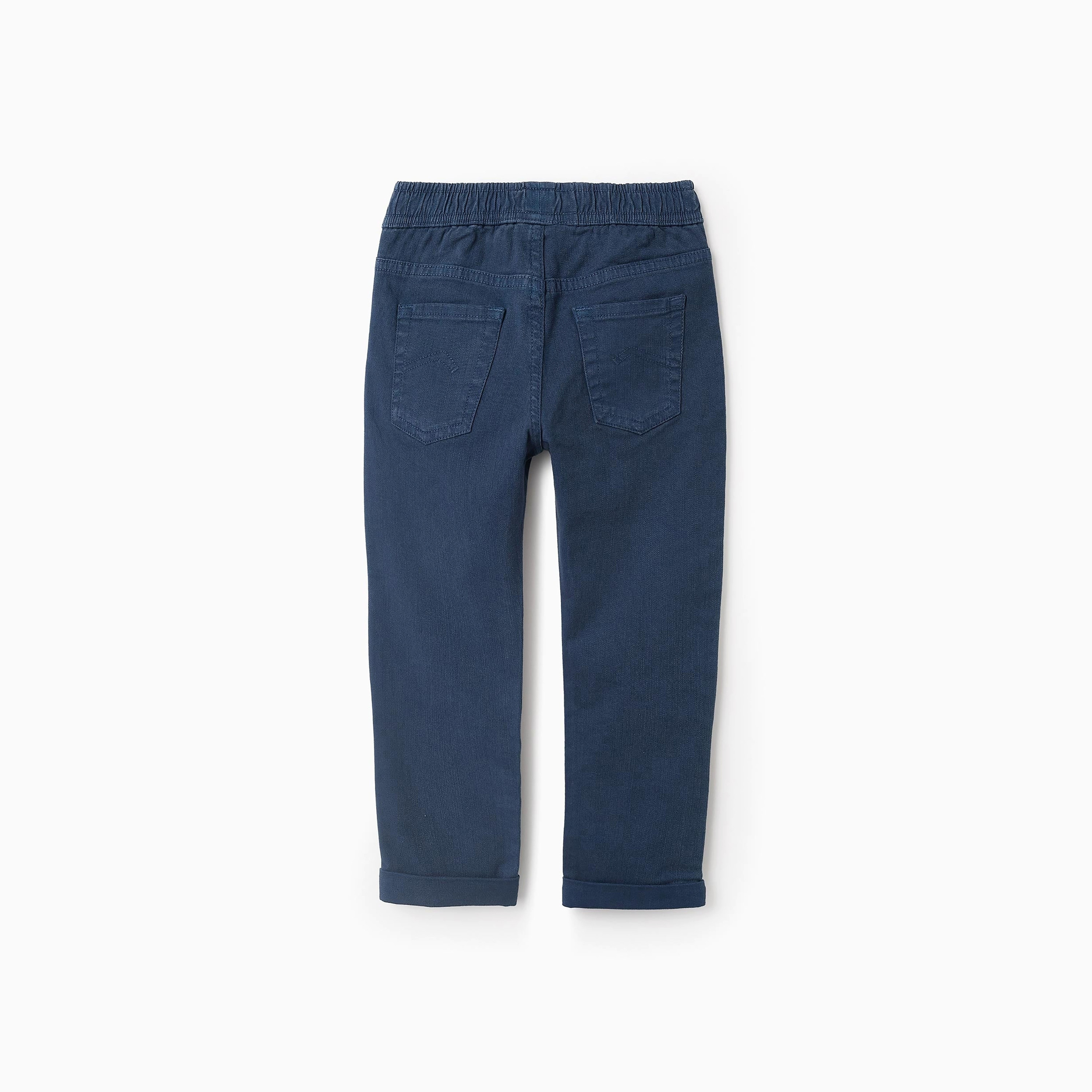 Zippy Solid Elasticated Slim Fit Pants-boys-clothing-bottoms-trousers-image-2