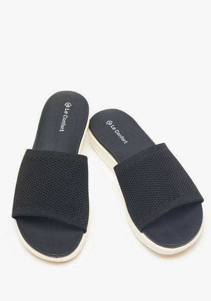 Le Confort Textured Slip-On Slide Sandals-Women%27s Flat Sandals-image-1
