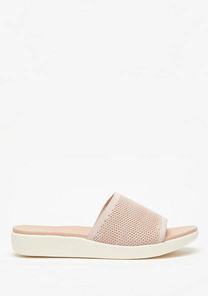 Le Confort Textured Slip-On Slide Sandals-Women%27s Flat Sandals-image-0