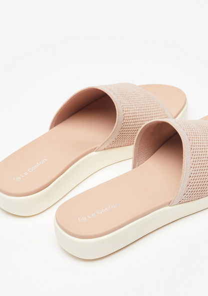 Le Confort Textured Slip-On Slide Sandals-Women%27s Flat Sandals-image-2