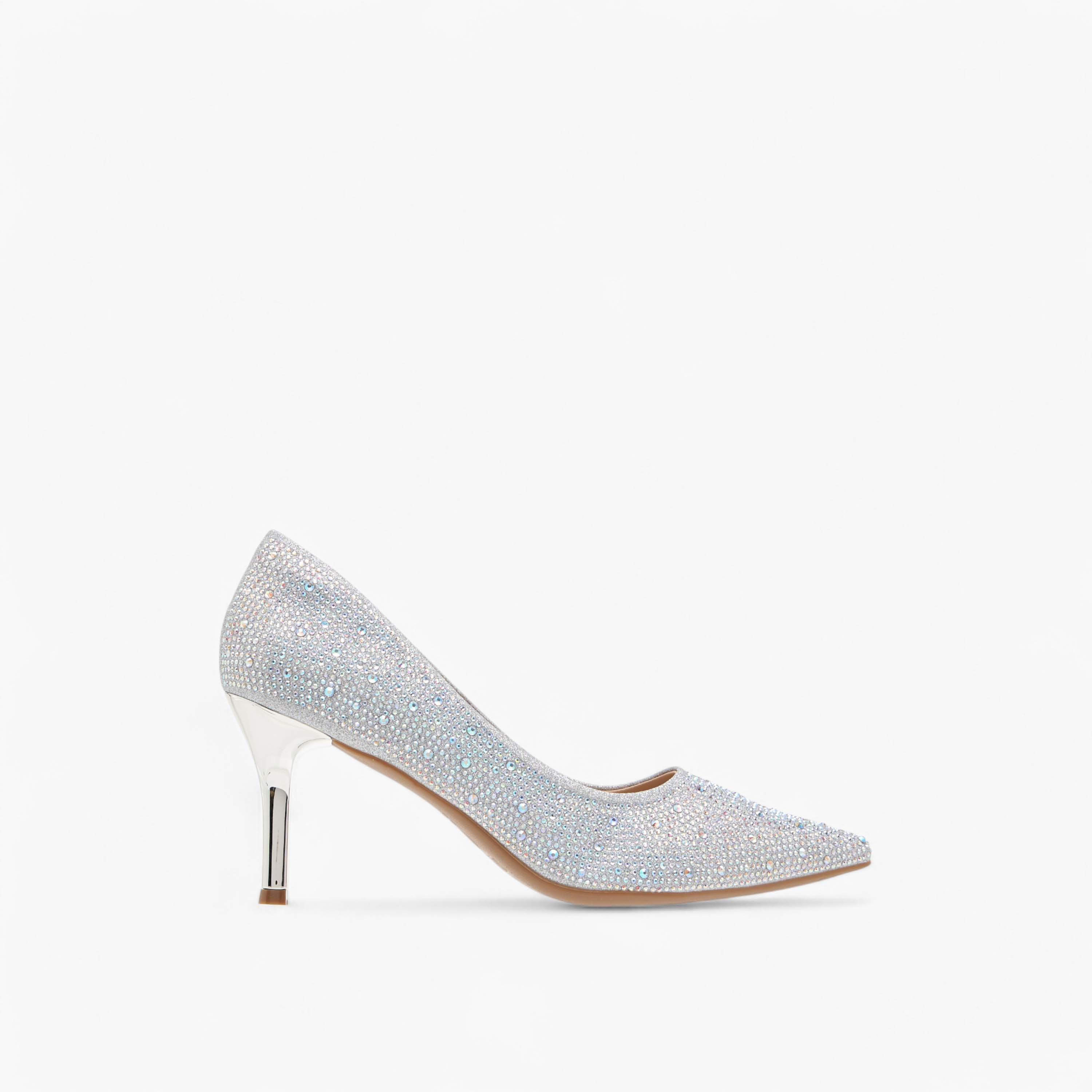 حذاء كلاسيكي بارز الملمس سهل الارتداء بمقدمة مدببة وكعب ستيليتو من فلورا بيلا-women-shoes-heels-image-3