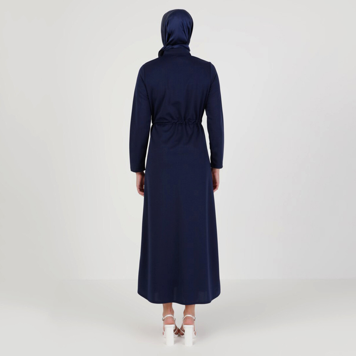 Women Solid Front Zipper Drawstring Abaya Miss Cazibe By Modanisa-women-arabicclothing-abayas-image-7