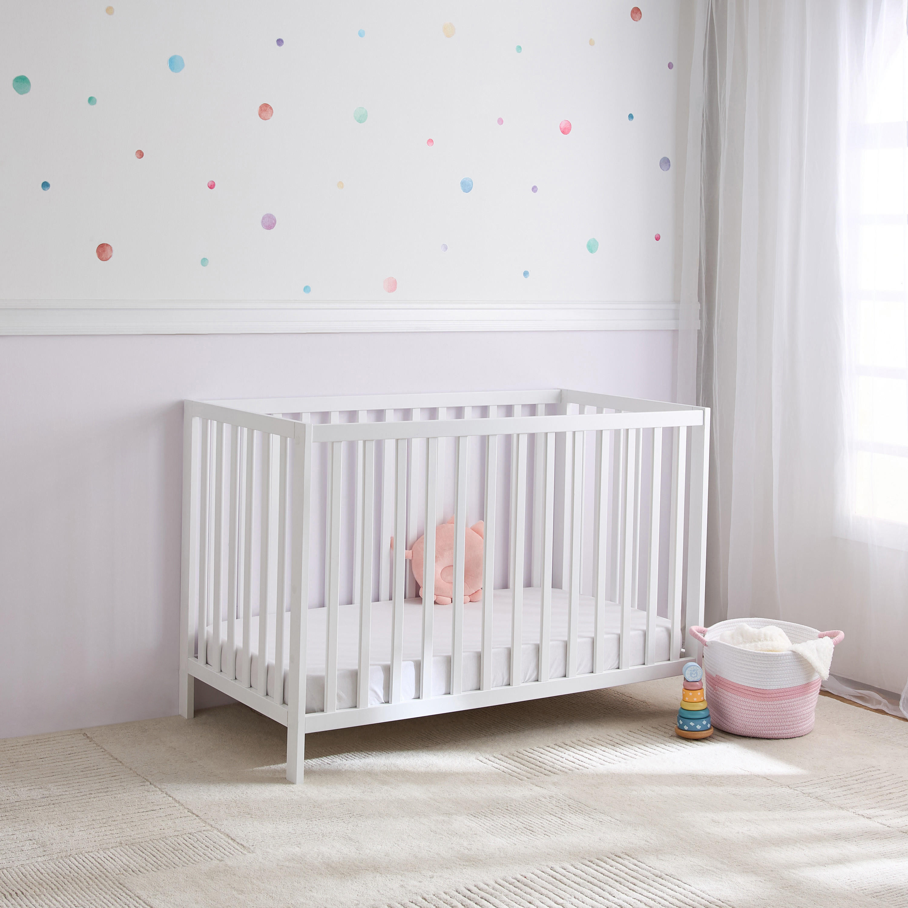 طقم سرير رضع ومرتبة دارفين من جيجلز-baby-nursery-furniture-cribsandbeds-babycribs-image-1
