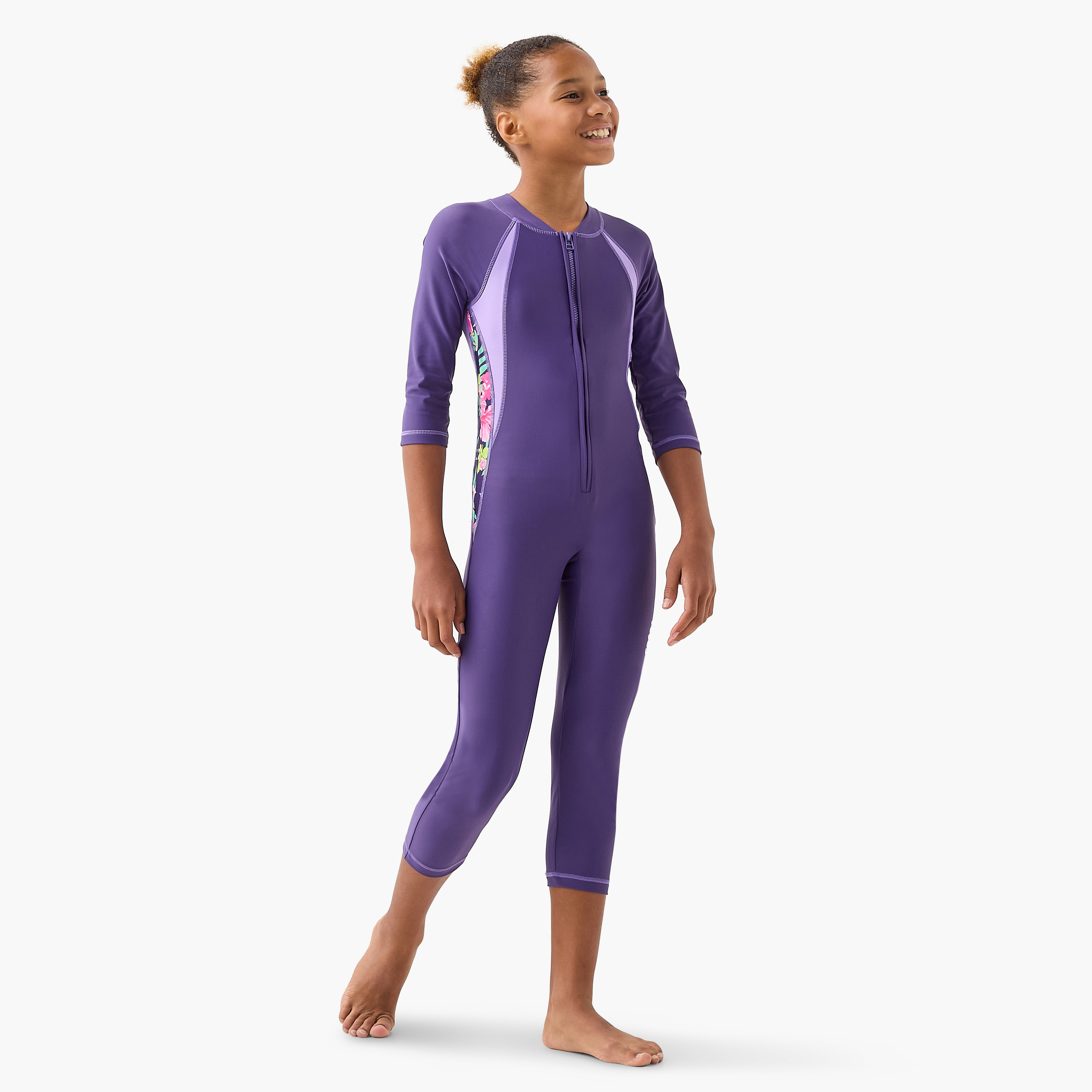 COEGA Girls Slim-Kini 3/4, Purple Blue Tropical-sports-girls-clothing-swimwear-image-6