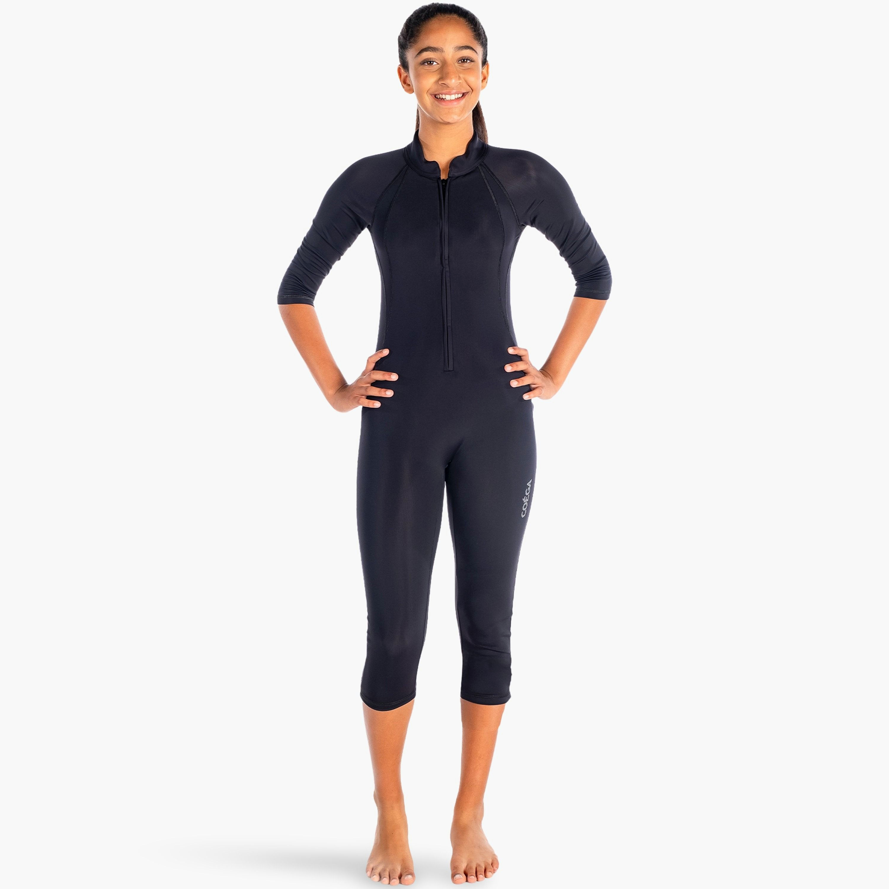 Coega Girls Slim-Kini 3/4 – Solid Black-girls-clothing-sportswear-swimwear-image-5