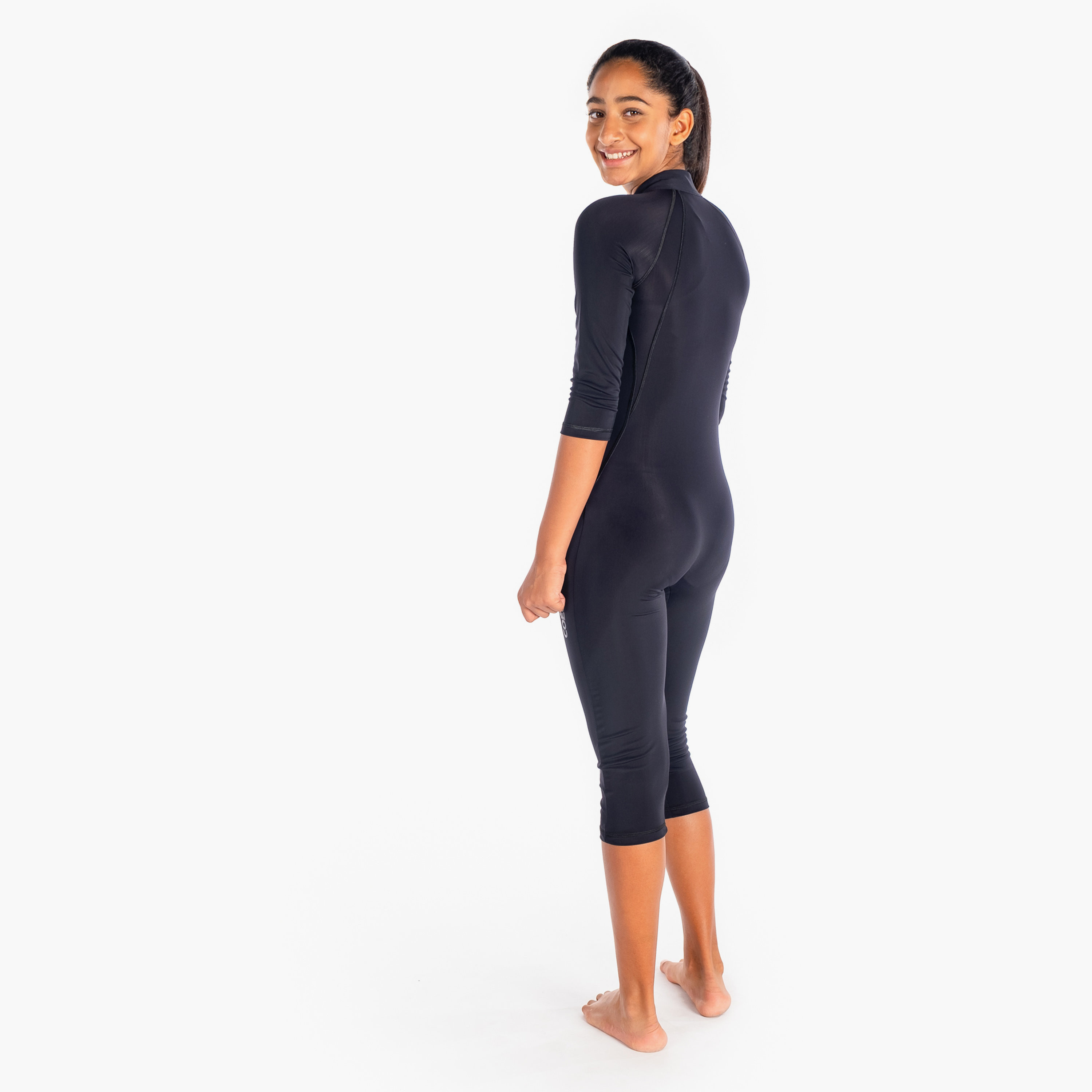 سويغا جيرلز سليم-كيني 3/4 – أسود صلب-girls-clothing-sportswear-swimwear-image-6