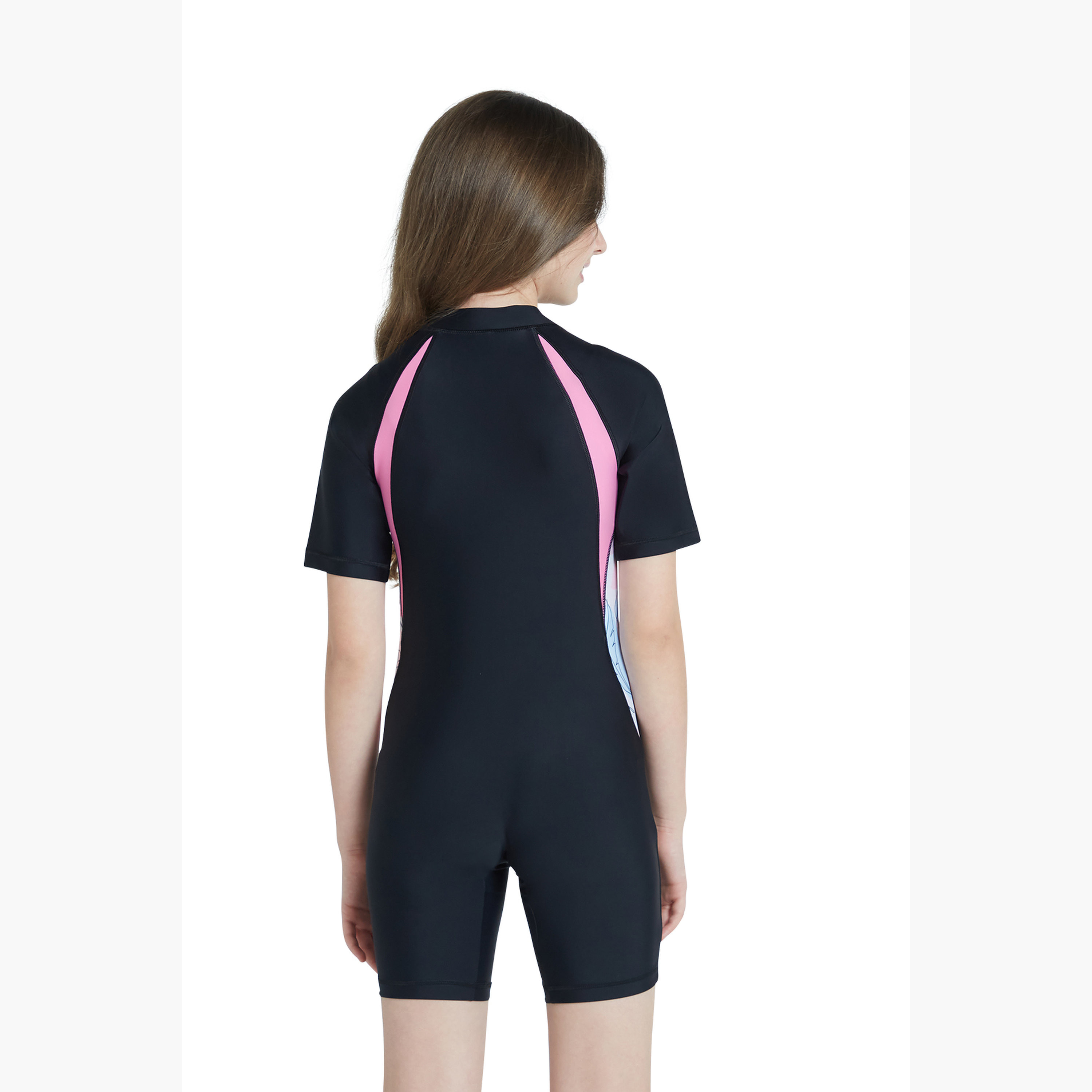 سوينغ جيرلز سليم-كيني شورت - رسومات زهرية نيرو-sports-girls-clothing-swimwear-image-4
