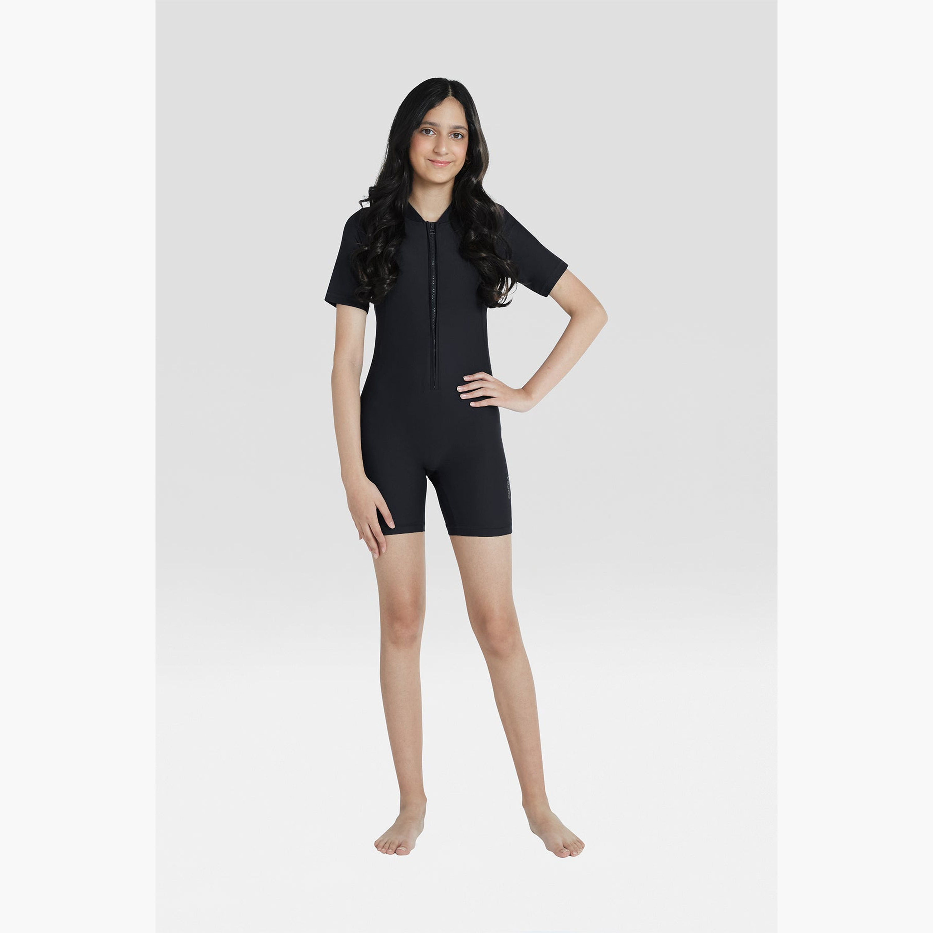 Coega Girls Slim-Kini Short – Solid Black-girls-clothing-sportswear-swimwear-image-2