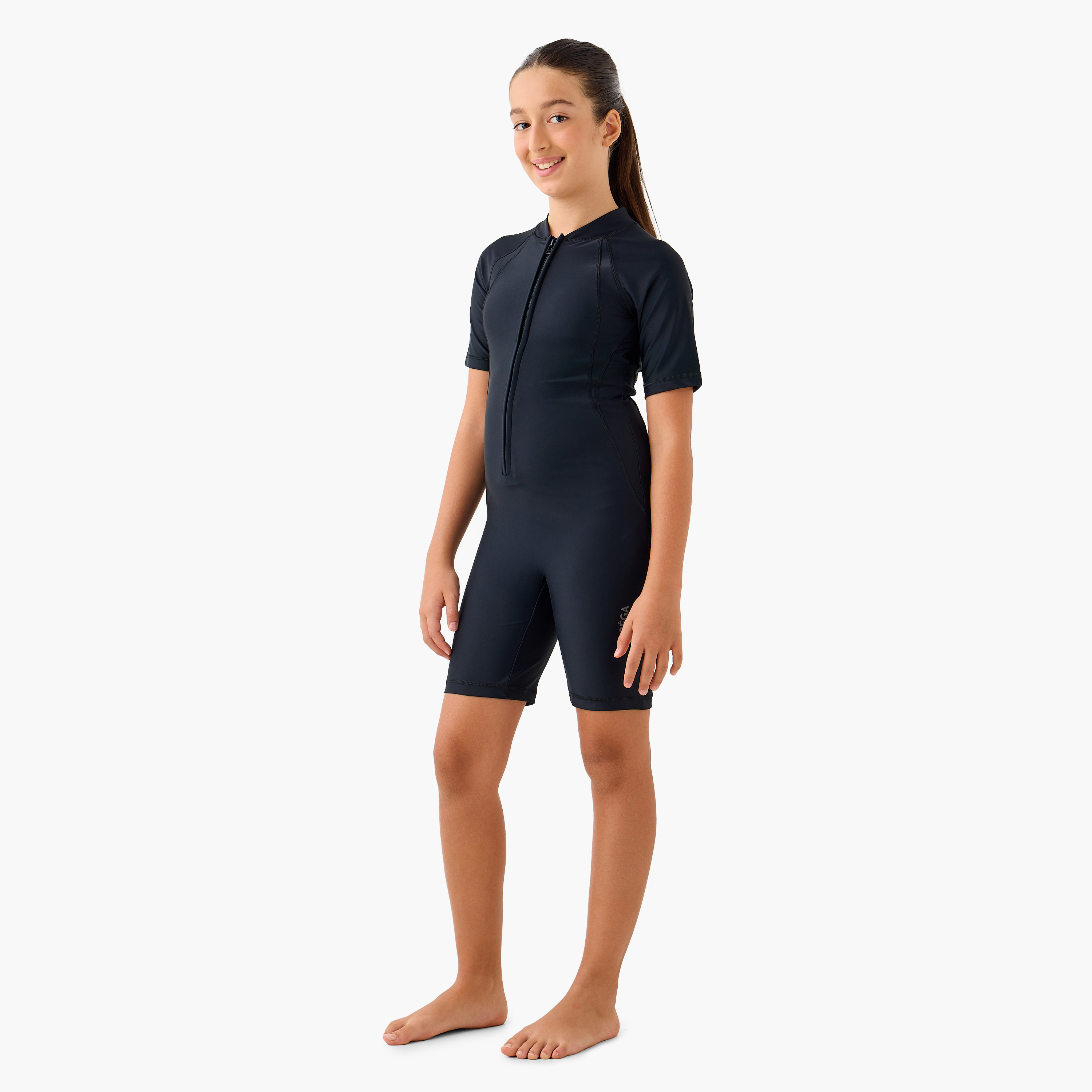  سليم كيني شورت ذو شبابي من كويغا للبنات بلون أسود-sports-girls-clothing-swimwear-image-2