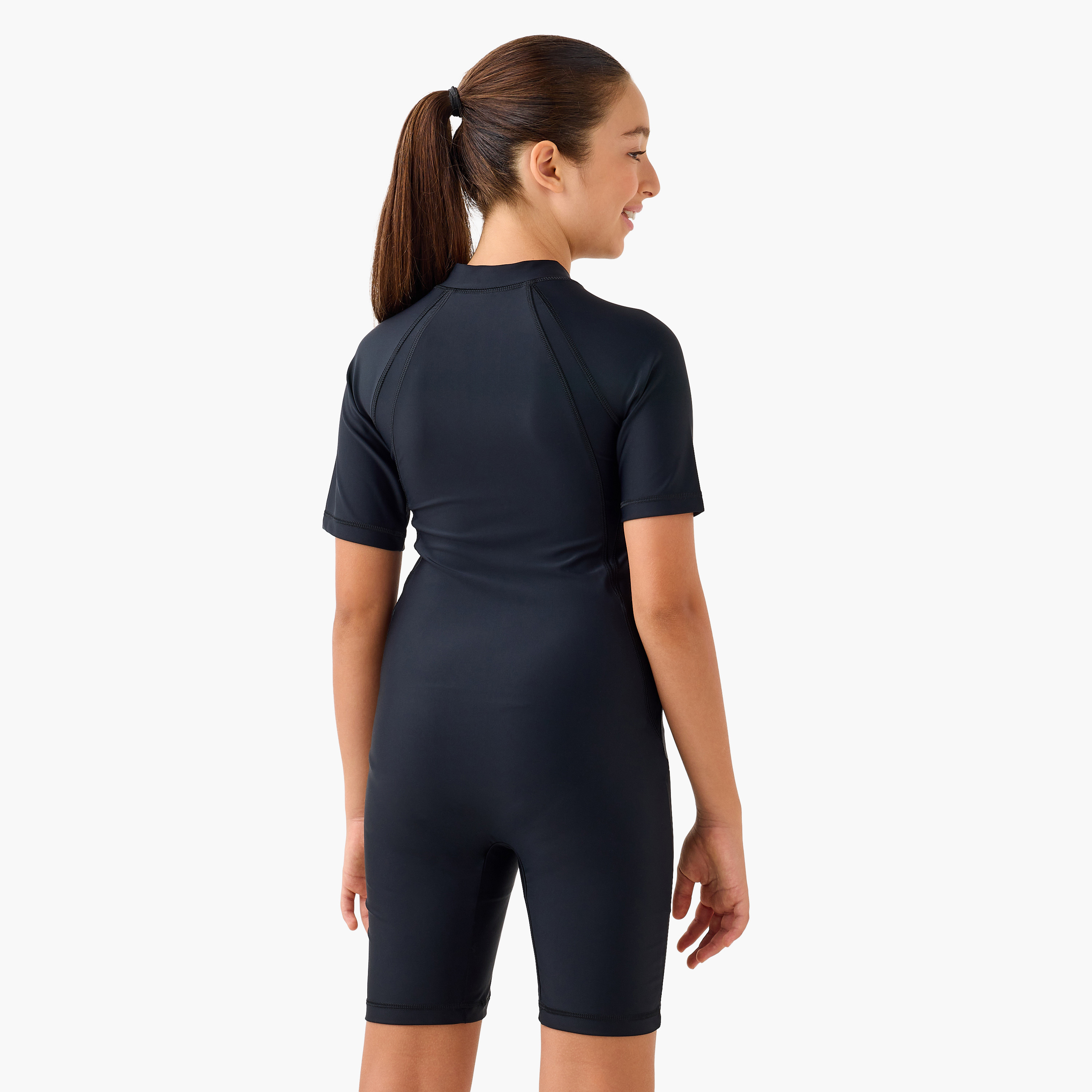  سليم كيني شورت ذو شبابي من كويغا للبنات بلون أسود-sports-girls-clothing-swimwear-image-3