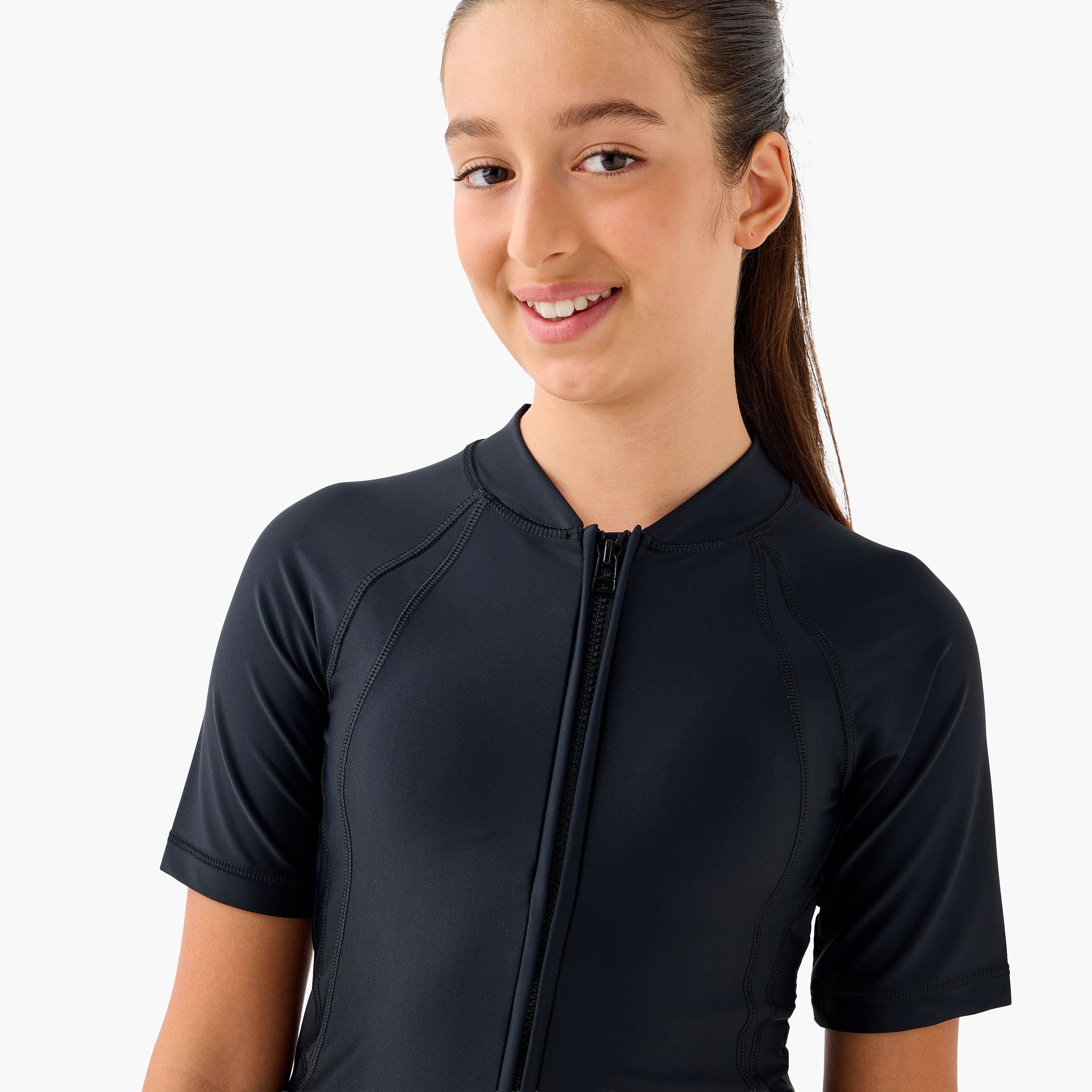  سليم كيني شورت ذو شبابي من كويغا للبنات بلون أسود-sports-girls-clothing-swimwear-image-4
