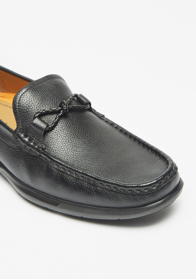 Le Confort Solid Slip-On Moccasins with Bow Detail-Moccasins-image-3