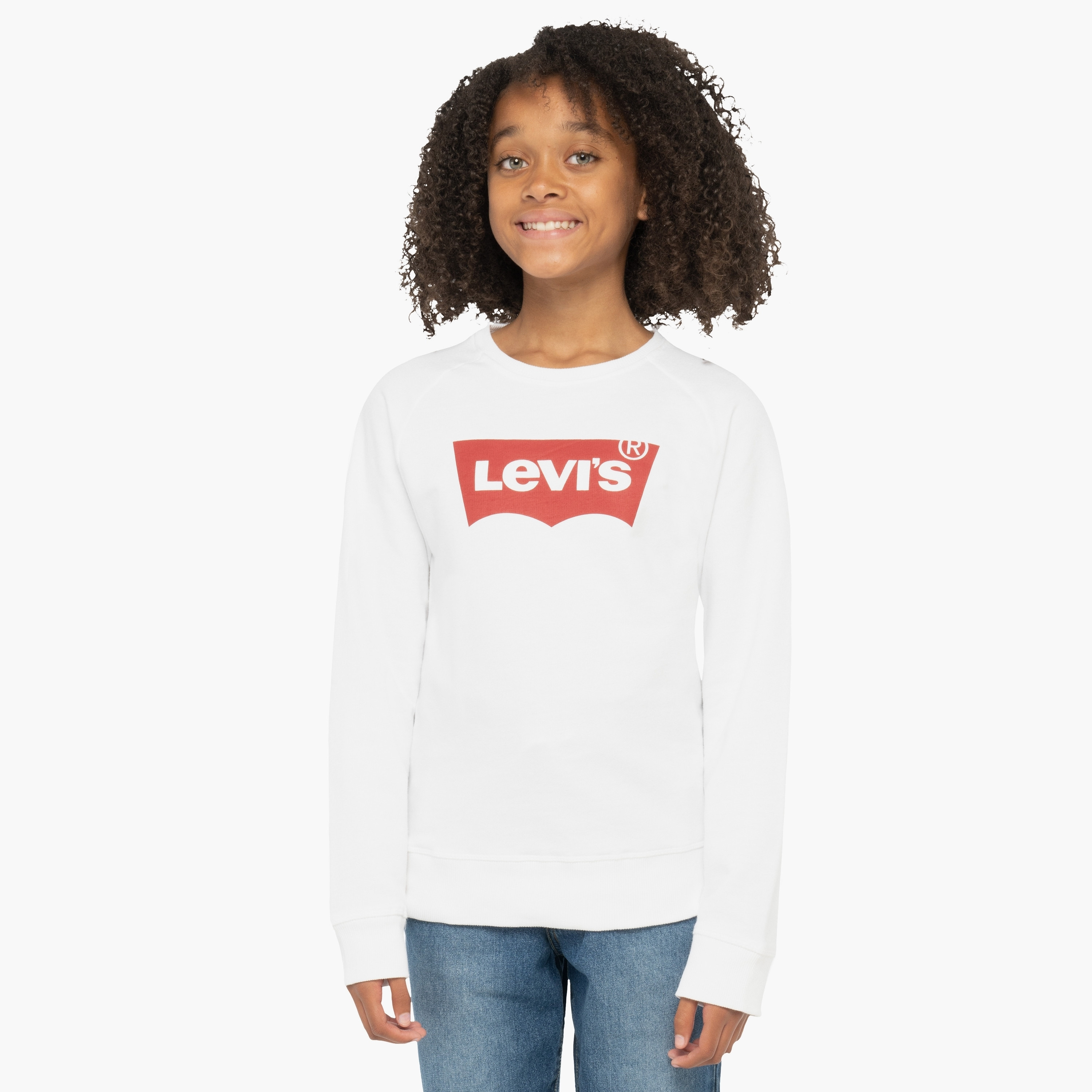Levi's Logo Printed Crew Neck Sweatshirt-cpkids-clothing-girls-tops-tshirts-image-5