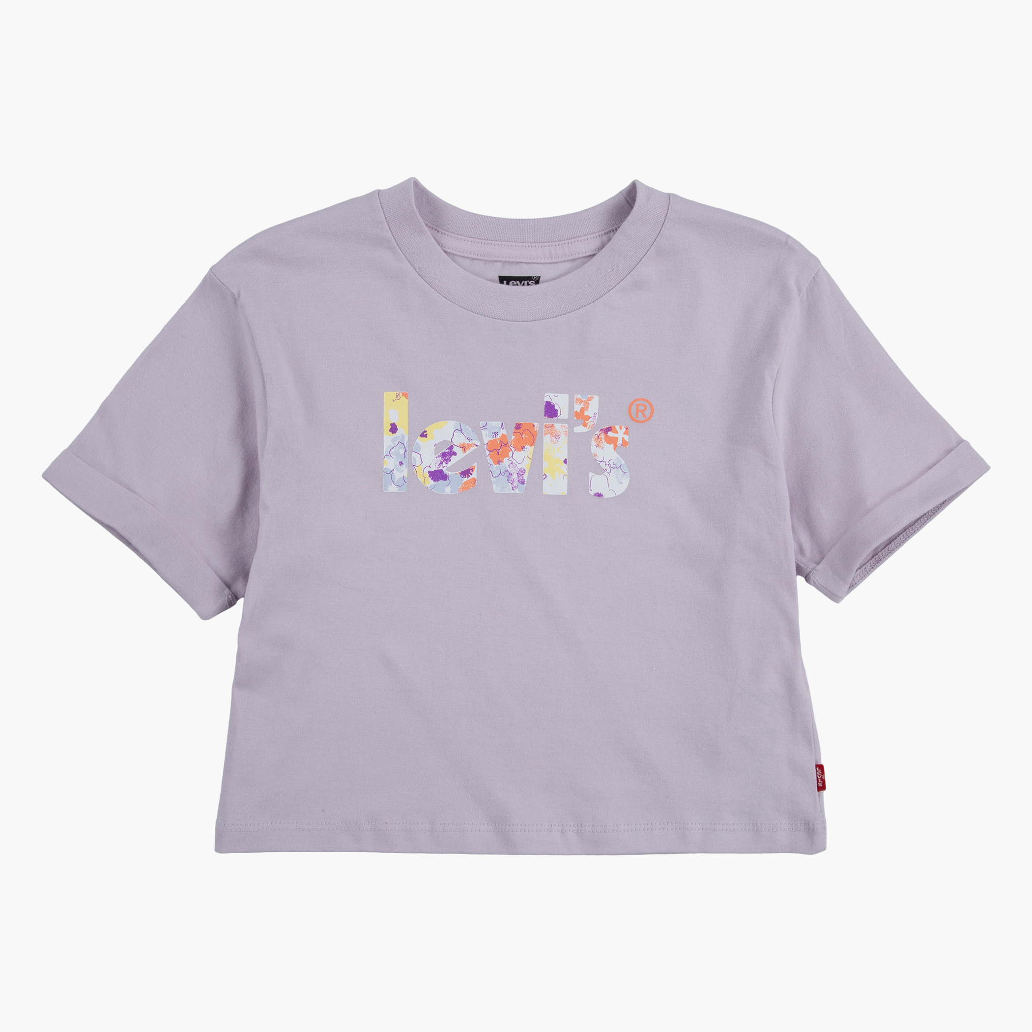 Levis Girls Purple Logo Crew Neck Short Sleeves T-Shirt-girls-clothing-blousesandshirts-image-1