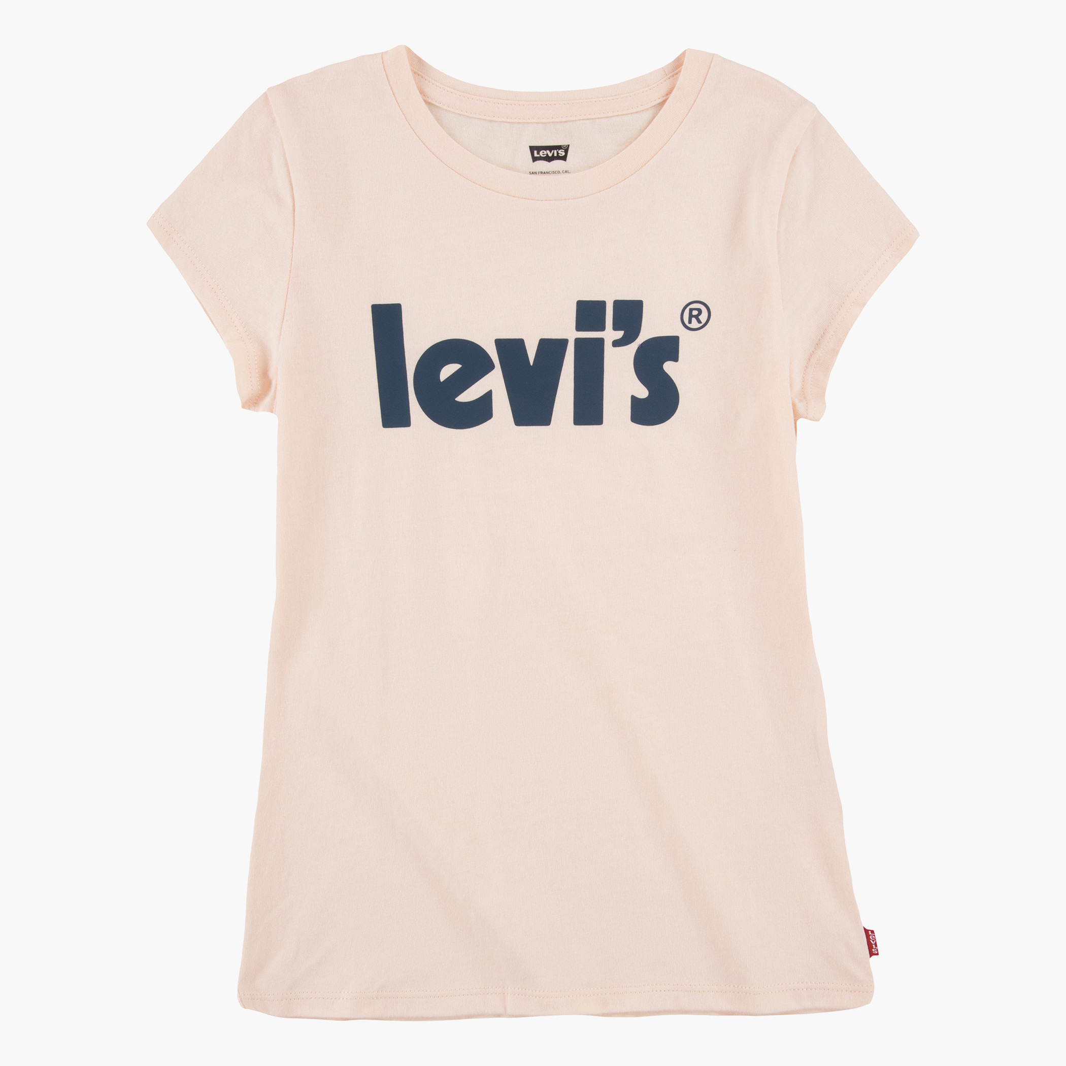 قميص ليوس للبنات الصغار بلون وردي بأكمام قصيرة وياقة دائرية وشعار-girls-clothing-blousesandshirts-image-1