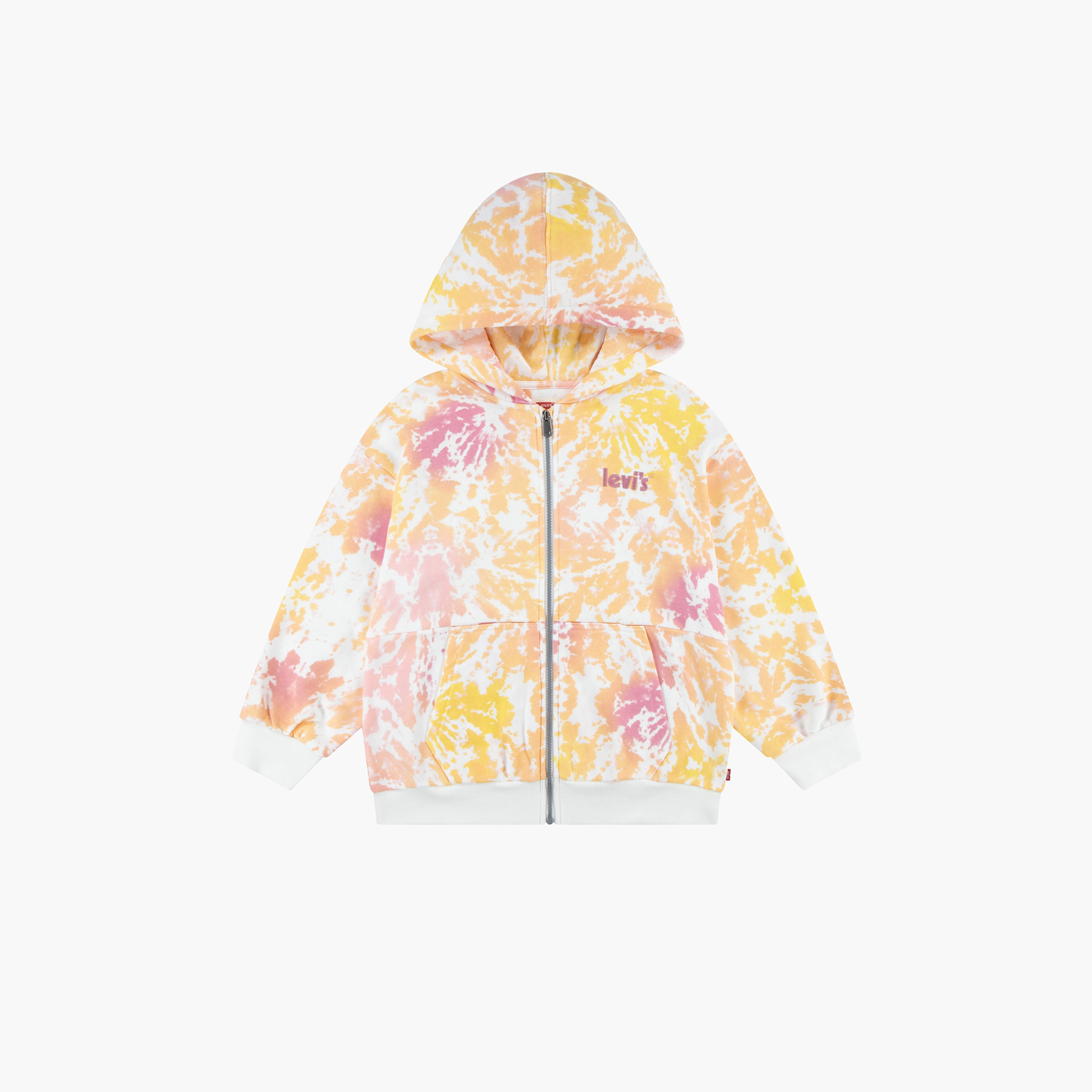 Levi's All-Over Print Zip-Through Hoodie with Long Sleeves-girls-clothing-winterwear-sweatshirts-image-1